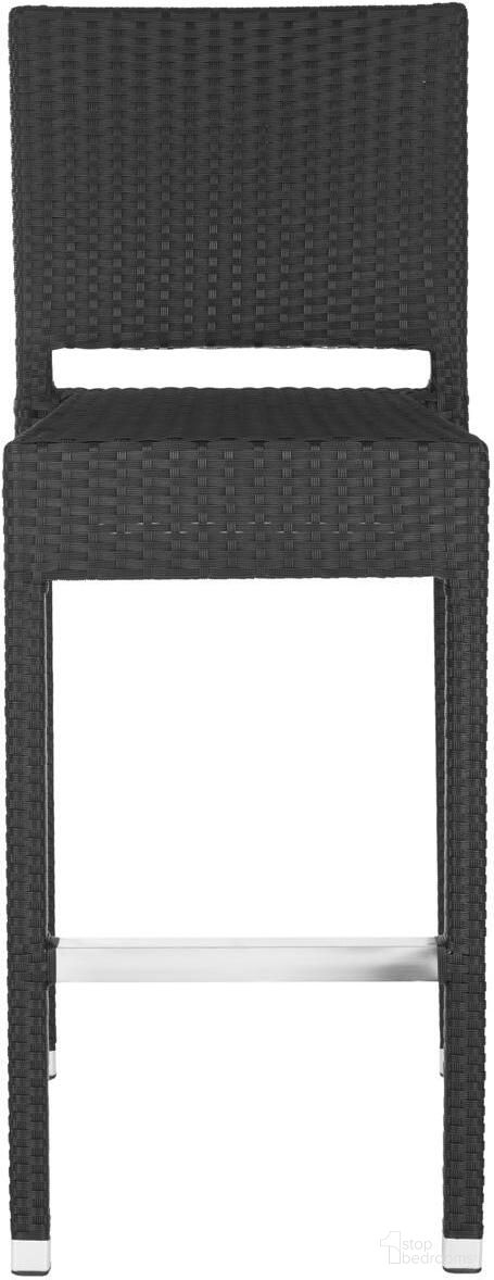 The appearance of Bethel Black Indoor/Outdoor Bar Stool designed by Safavieh in the transitional interior design. This black piece of furniture was selected by 1StopBedrooms from Bethel Collection to add a touch of cosiness and style into your home. Sku: FOX5201A. Material: Aluminum.