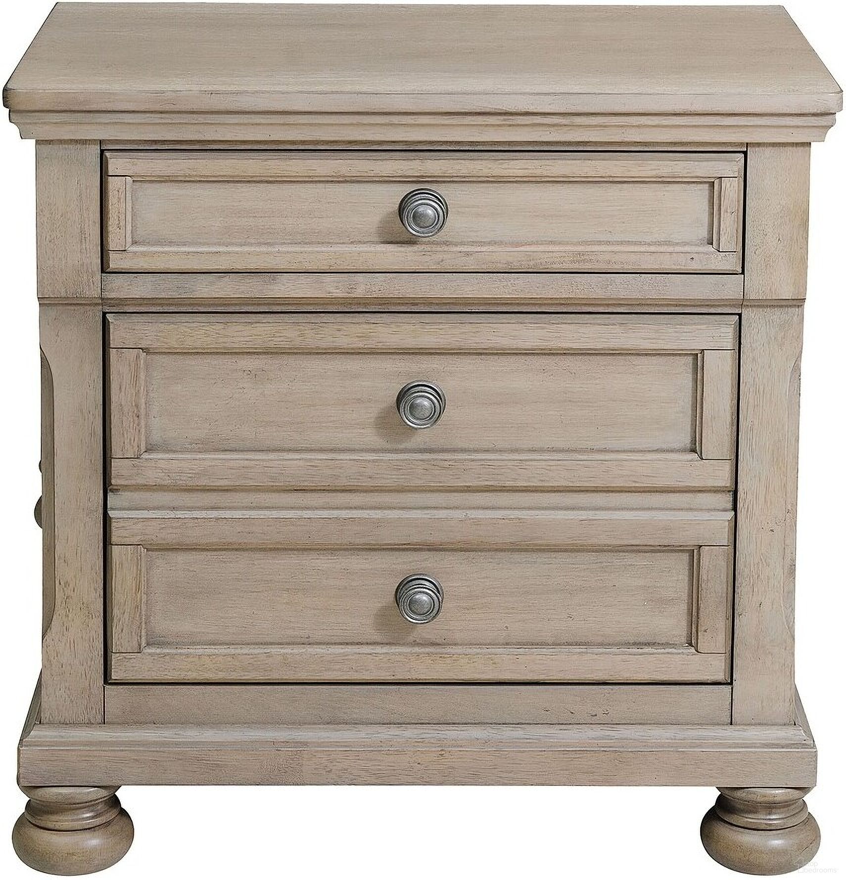 The appearance of Bethel Wire Brushed Nightstand designed by Homelegance in the transitional interior design. This gray piece of furniture was selected by 1StopBedrooms from Bethel Collection to add a touch of cosiness and style into your home. Sku: 2259GY-4. Material: Wood.