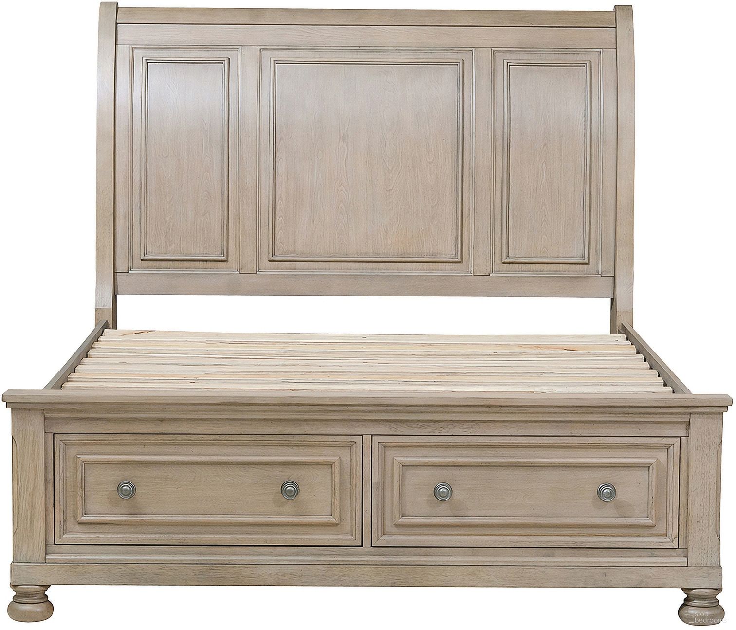 Bethel Wire Brushed Storage Queen Platform Bed by Homelegance