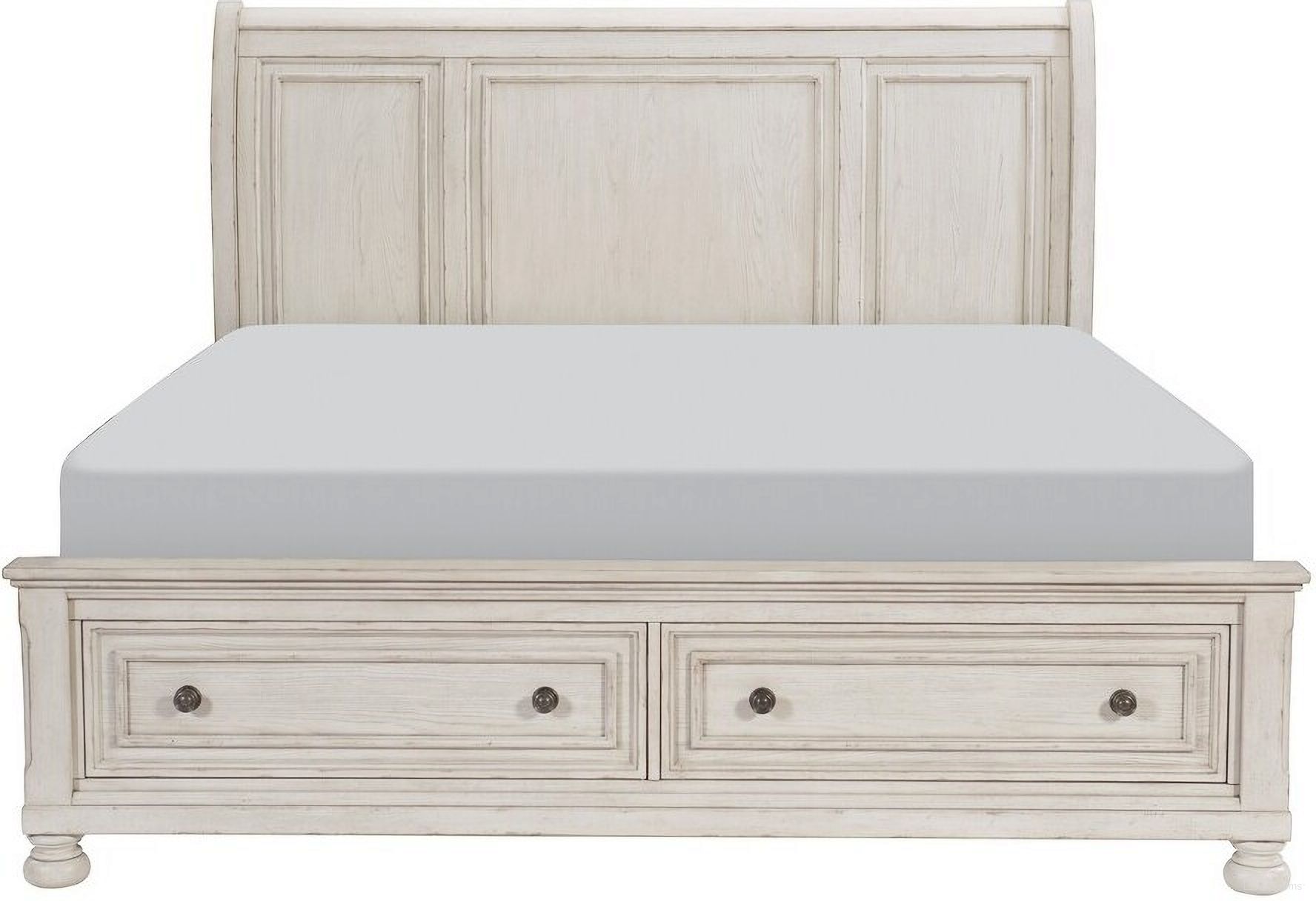 The appearance of Bethel Eastern King Platform Bed with Footboard Storage In White designed by Homelegance in the traditional interior design. This white piece of furniture  was selected by 1StopBedrooms from Bethel Collection to add a touch of cosiness and style into your home. Sku: 2259KW-1;2259KW-2;2259W-3. Bed Type: Platform Bed. Material: Wood. Bed Size: King.