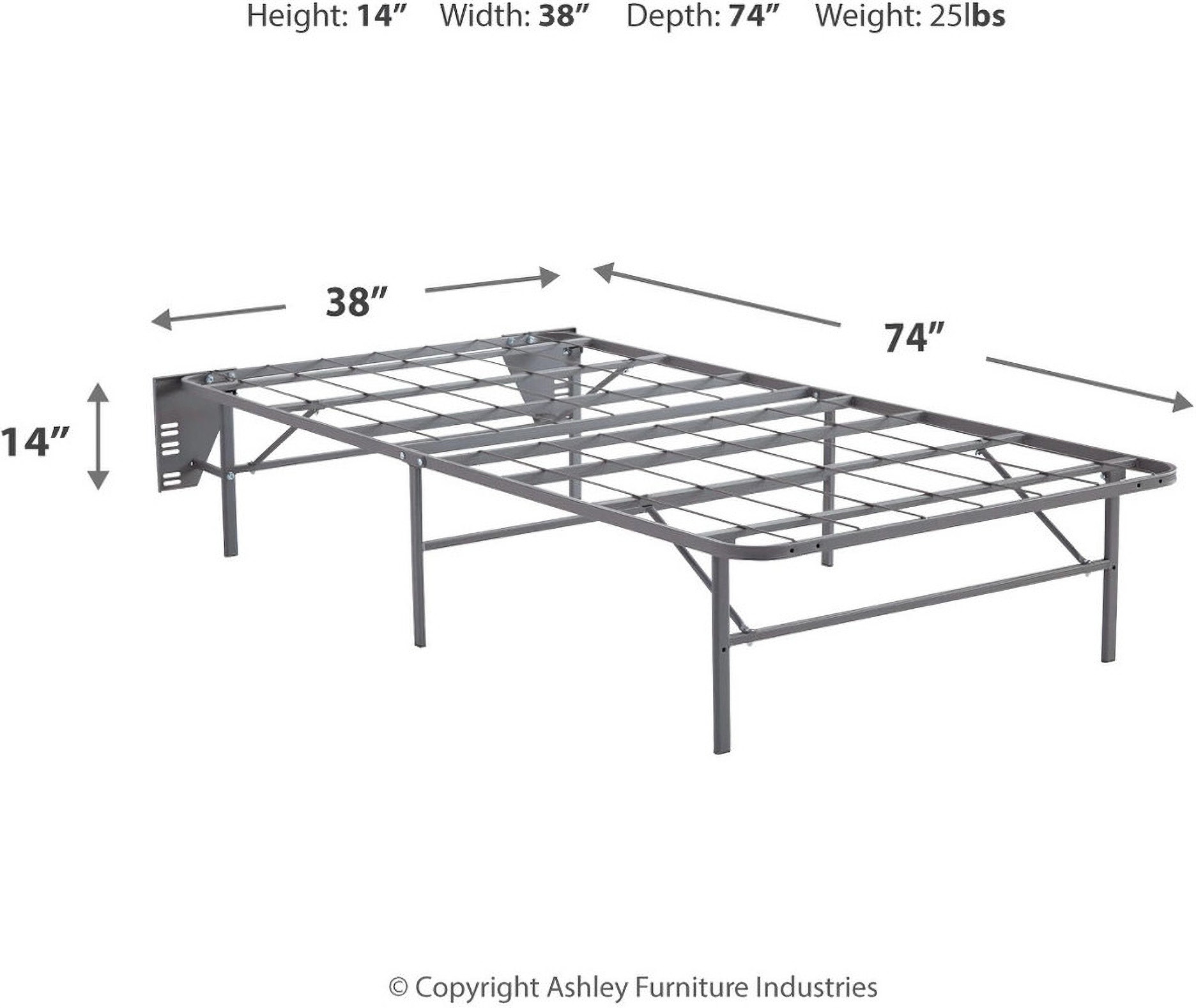 Better Than A Boxspring Gray Twin Foundation by Ashley Furniture