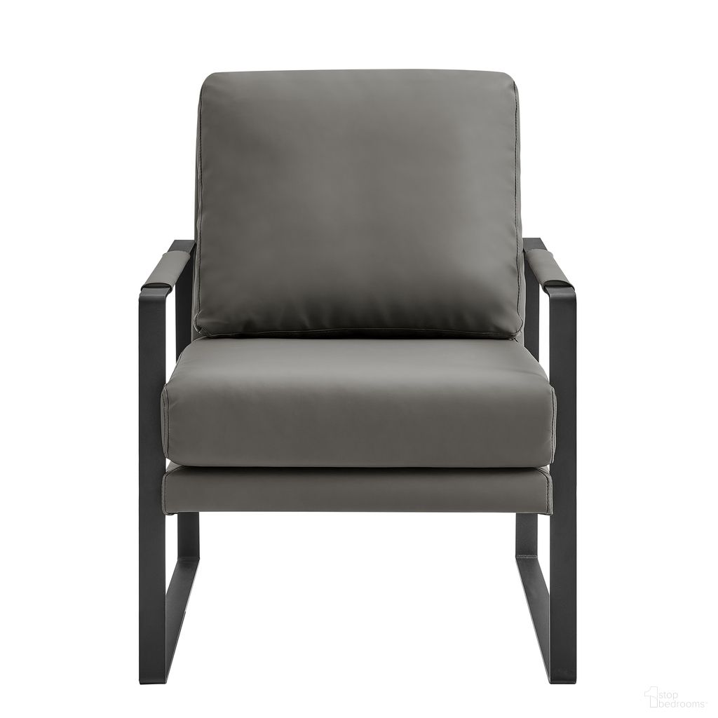 The appearance of Bettina Lounge Chair In Dark Gray and Matte Black designed by Euro Style in the modern / contemporary interior design. This dark gray/matte black piece of furniture  was selected by 1StopBedrooms from Bettina Collection to add a touch of cosiness and style into your home. Sku: 94276-DKGRY. Material: Leather.