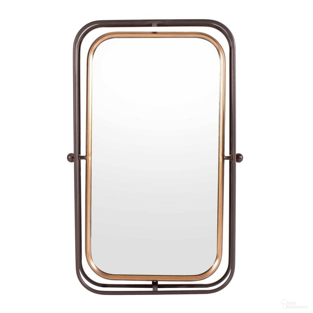 Bevin Metal Wall Mirror In Grey and Gold