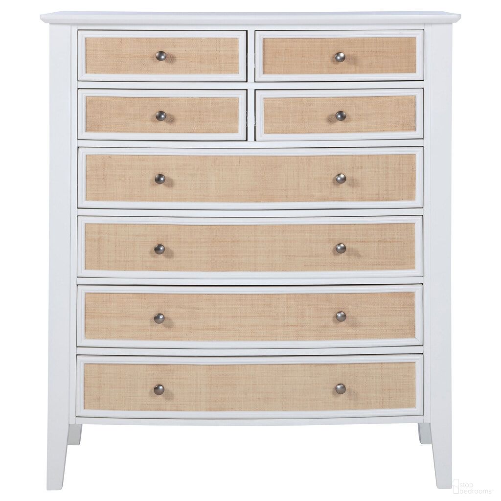 The appearance of Bexhill 8-Drawer Chest of Drawers In White designed by Coaster in the coastal interior design. This white piece of furniture was selected by 1StopBedrooms from Bexhill Collection to add a touch of cosiness and style into your home. Sku: 223475. Material: MDF.