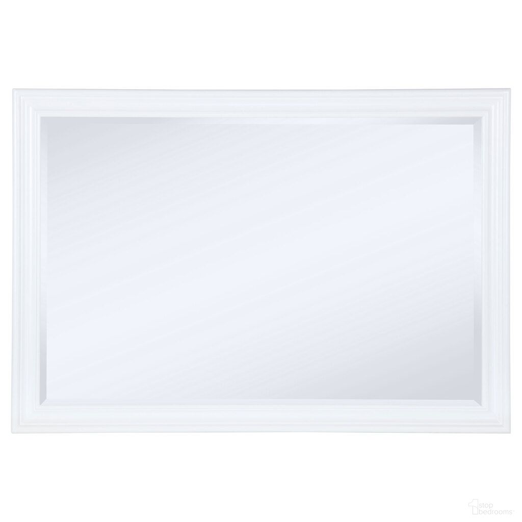 The appearance of Bexhill Dresser Mirror In White designed by Coaster in the coastal interior design. This white piece of furniture  was selected by 1StopBedrooms from Bexhill Collection to add a touch of cosiness and style into your home. Sku: 223474. Material: MDF.