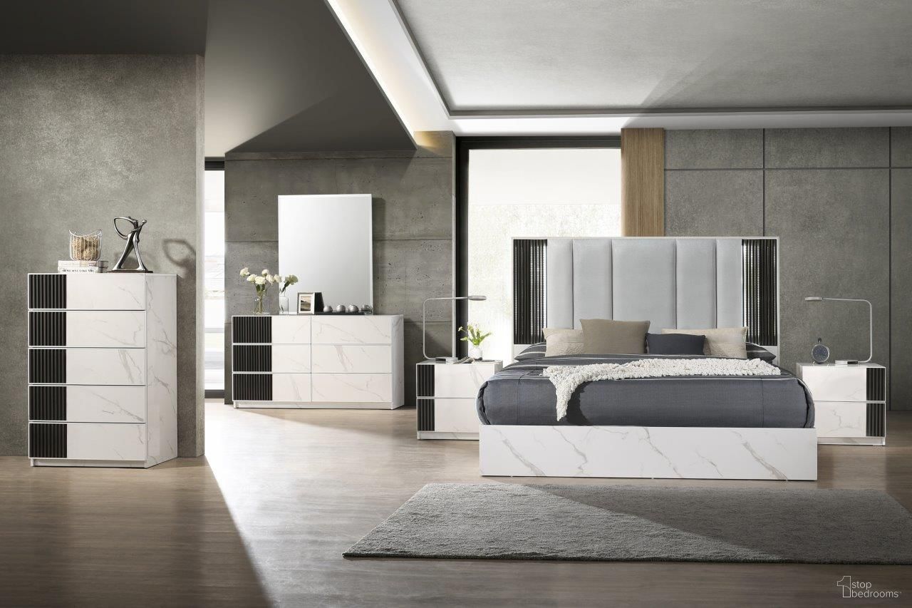 Bianca Bedroom Set In White and Grey
