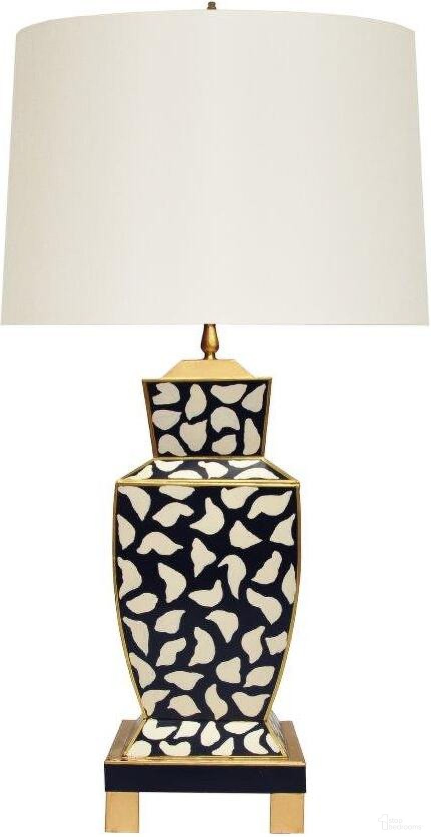 Bianca Black Leopard Hand Painted Urn Shape Tole Table Lamp