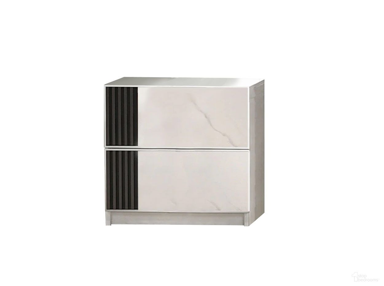 Bianca Left Nightstand In White and Grey