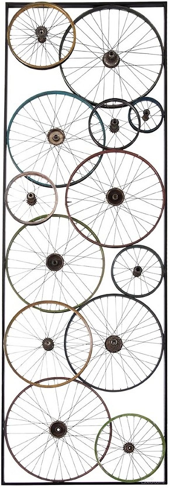 The appearance of Bicycle Wheel Wall Art designed by Phillips Collection in the modern / contemporary interior design. This assorted piece of furniture  was selected by 1StopBedrooms from Bicycle Collection to add a touch of cosiness and style into your home. Sku: ID66019. Material: Metal.