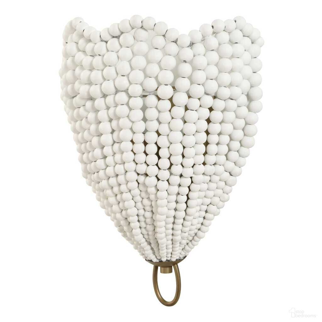 The appearance of Biddeford 1 Light Beaded Sconce In Gold and White designed by Uttermost in the coastal interior design. This gold and white piece of furniture was selected by 1StopBedrooms from Biddeford Collection to add a touch of cosiness and style into your home. Sku: 22597. Material: Iron.