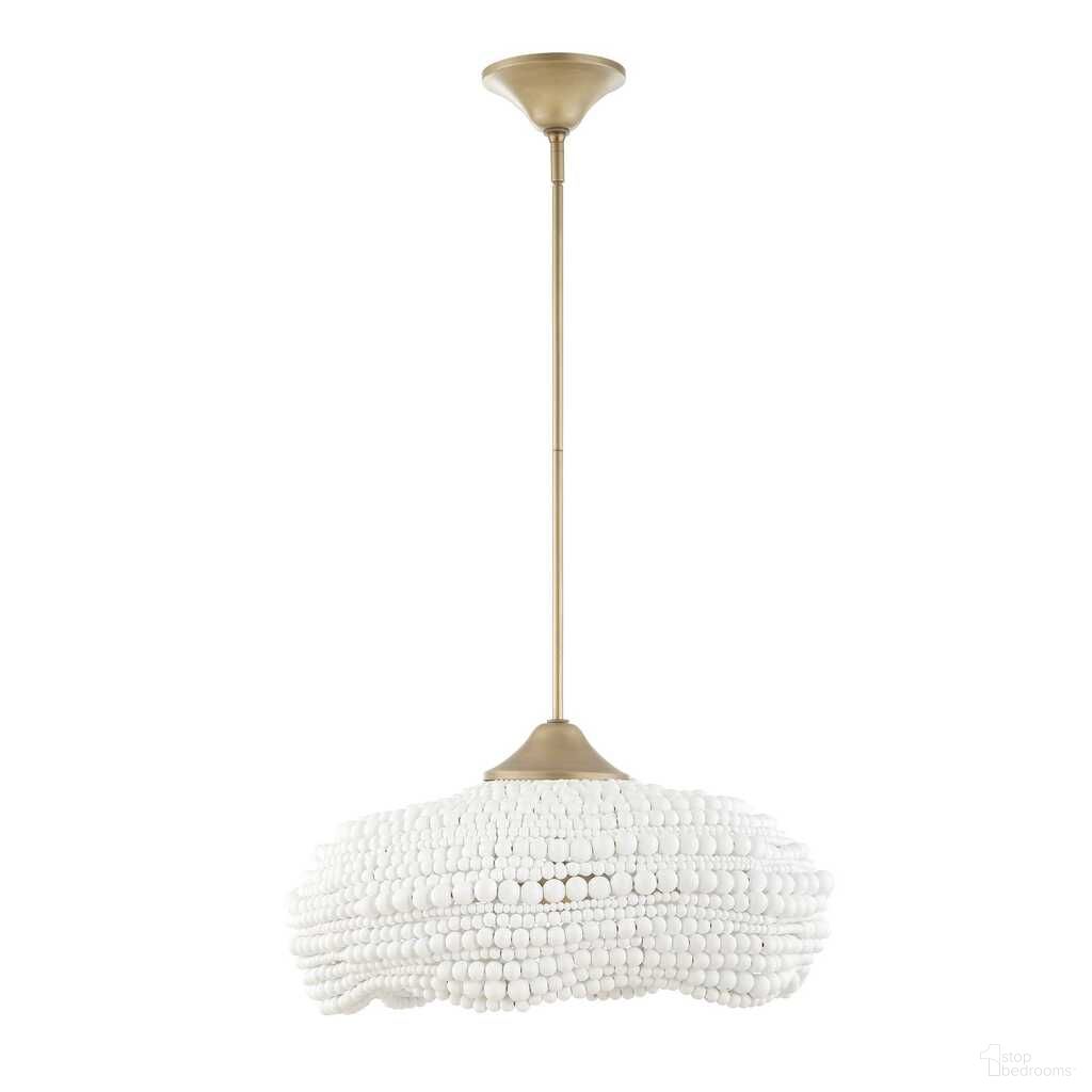 The appearance of Biddeford 5 Light Beaded Pendant In Gold and White designed by Uttermost in the coastal interior design. This gold and white piece of furniture was selected by 1StopBedrooms from Biddeford Collection to add a touch of cosiness and style into your home. Sku: 21631. Material: Wood.
