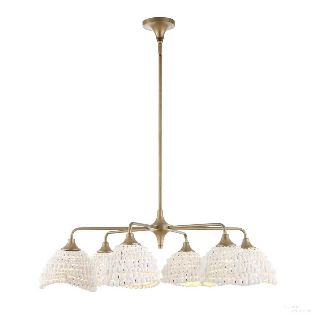 The appearance of Biddeford 6 Light Beaded Pendant In Gold and White designed by Uttermost in the coastal interior design. This gold and white piece of furniture was selected by 1StopBedrooms from Biddeford Collection to add a touch of cosiness and style into your home. Sku: 21630. Material: Wood.