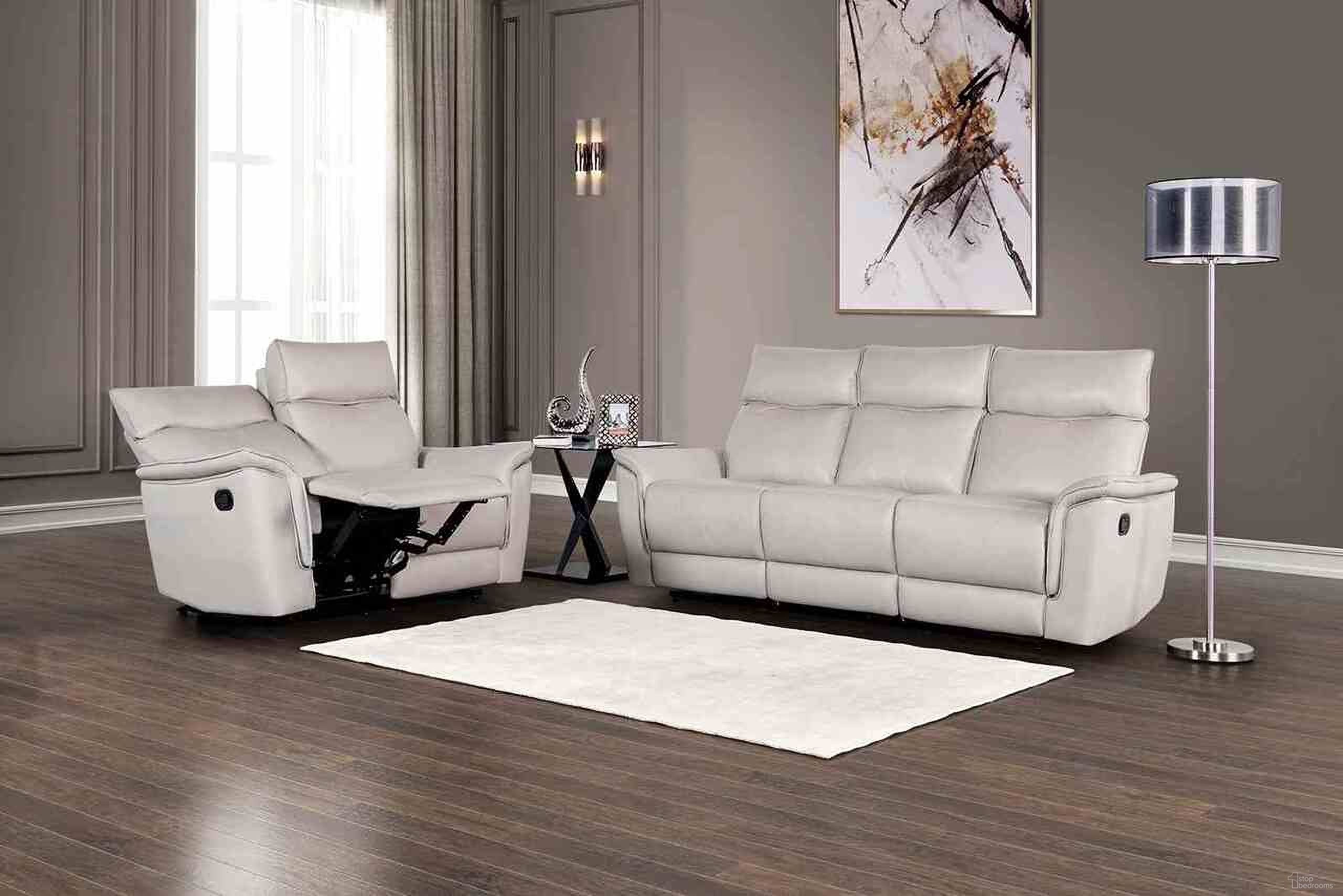 The appearance of Bienne Living Room Set In Taupe designed by Furniture of America in the transitional interior design. This taupe piece of furniture was selected by 1StopBedrooms from Bienne Collection to add a touch of cosiness and style into your home. Sku: FM69002TP-SF-M;FM69002TP-LV-M. Material: Leather.