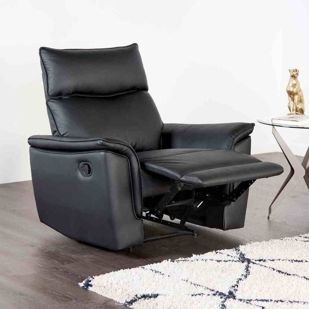 The appearance of Bienne Recliner In Black designed by Furniture of America in the transitional interior design. This black piece of furniture was selected by 1StopBedrooms from Bienne Collection to add a touch of cosiness and style into your home. Sku: FM69002BK-CH-M. Material: Leather Match.