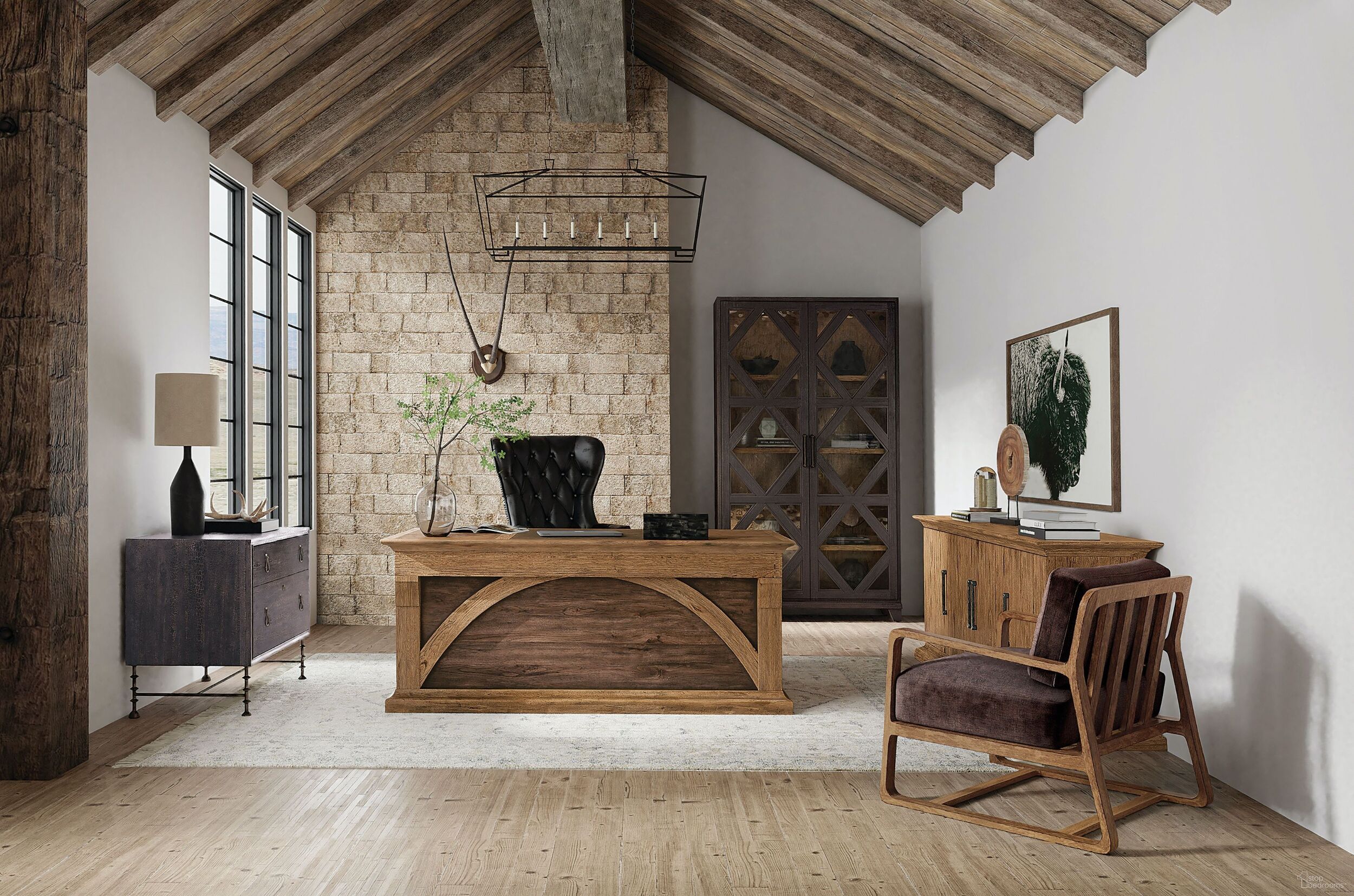 The appearance of EC Big Sky Brown Home Office Set designed by Hooker in the traditional interior design. This medium wood piece of furniture was selected by 1StopBedrooms from EC Collection to add a touch of cosiness and style into your home. Sku: 6700-10562-80;EC448-097. Material: Wood.