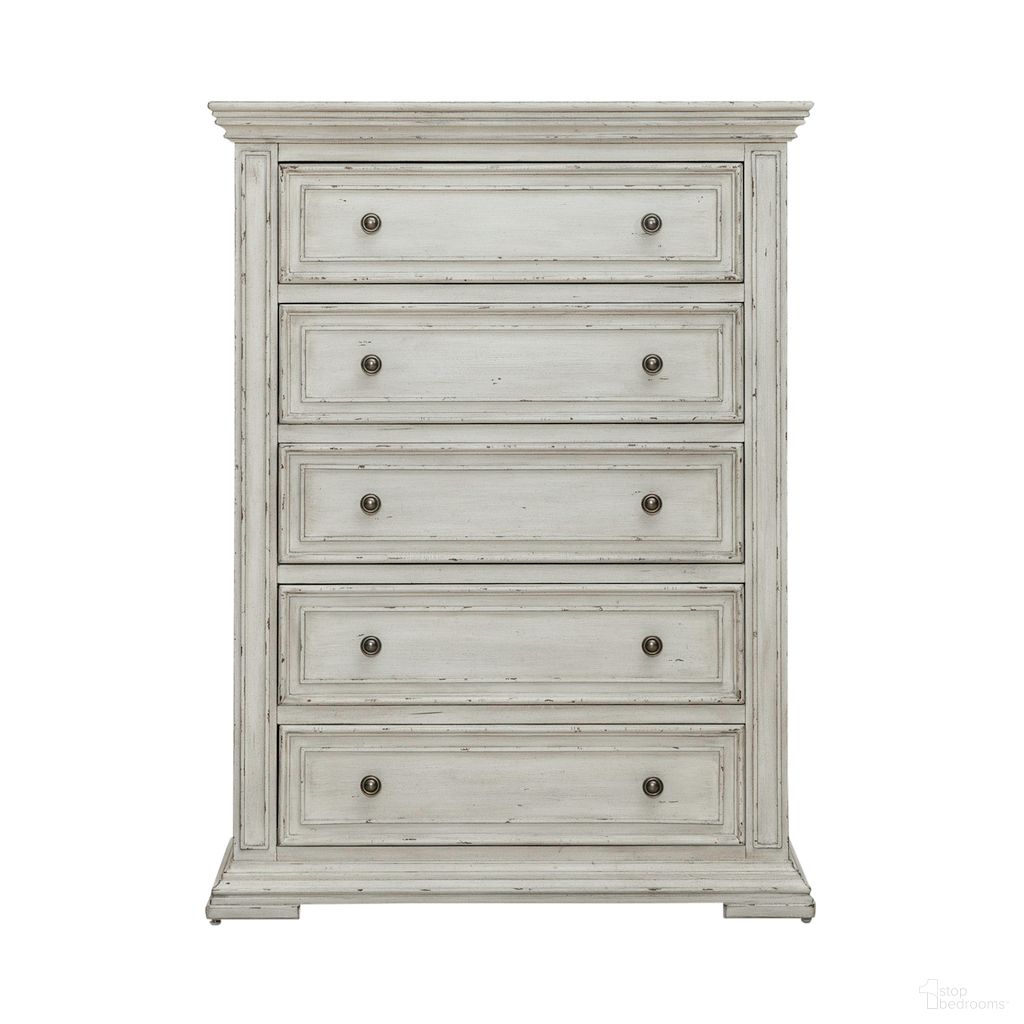 The appearance of Big Valley Drawer Chest designed by Liberty in the traditional interior design. This white piece of furniture was selected by 1StopBedrooms from Big Valley Collection to add a touch of cosiness and style into your home. Sku: 361W-BR41. Material: Rubberwood.