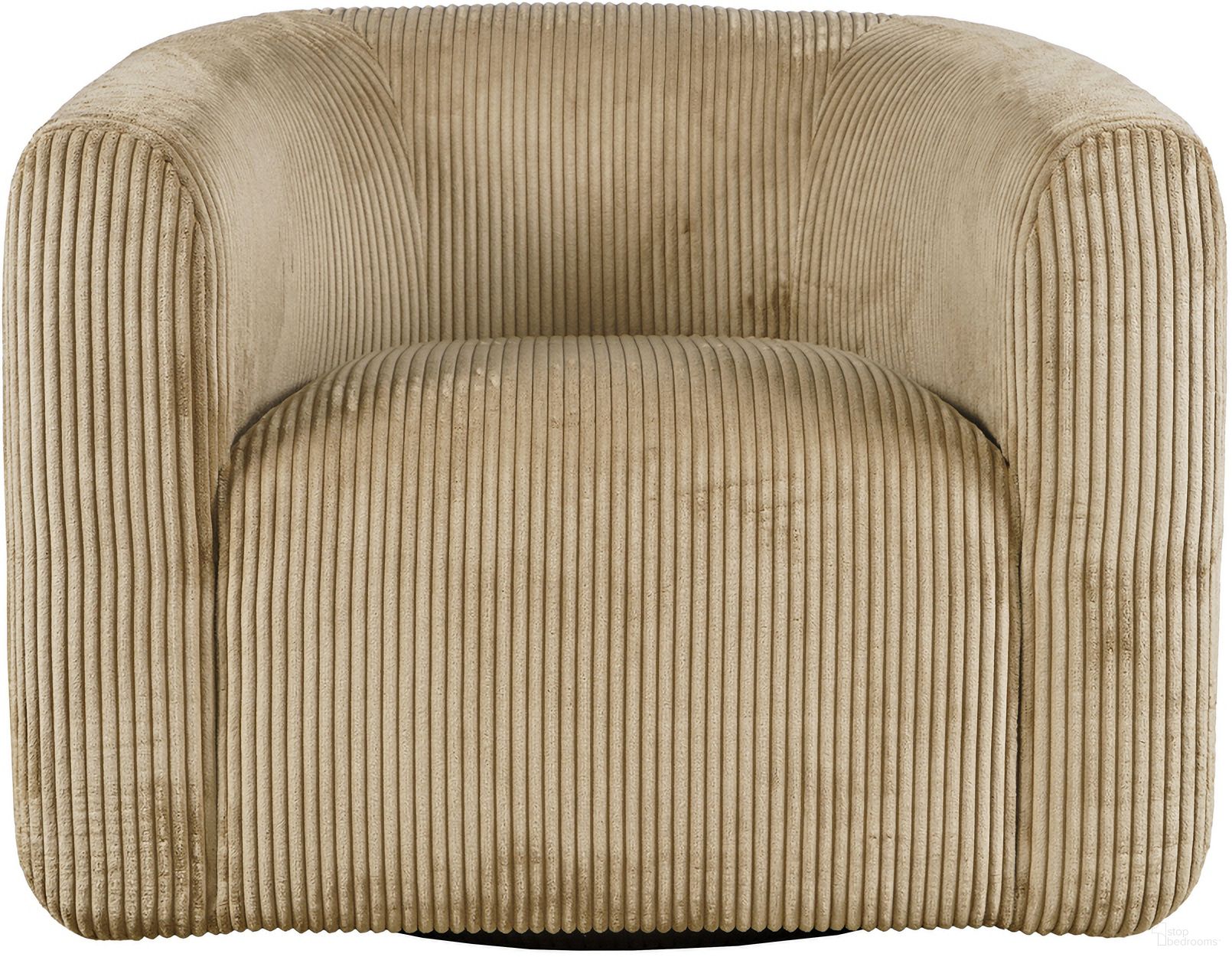 The appearance of Biggs Corduroy Upholstered Curved Barrel Swivel Accent Chair In Sand and Tan designed by Jofran in the modern / contemporary interior design. This sand/tan piece of furniture was selected by 1StopBedrooms from Biggs Collection to add a touch of cosiness and style into your home. Sku: BIGGS-SW-SAND. Material: Iron.