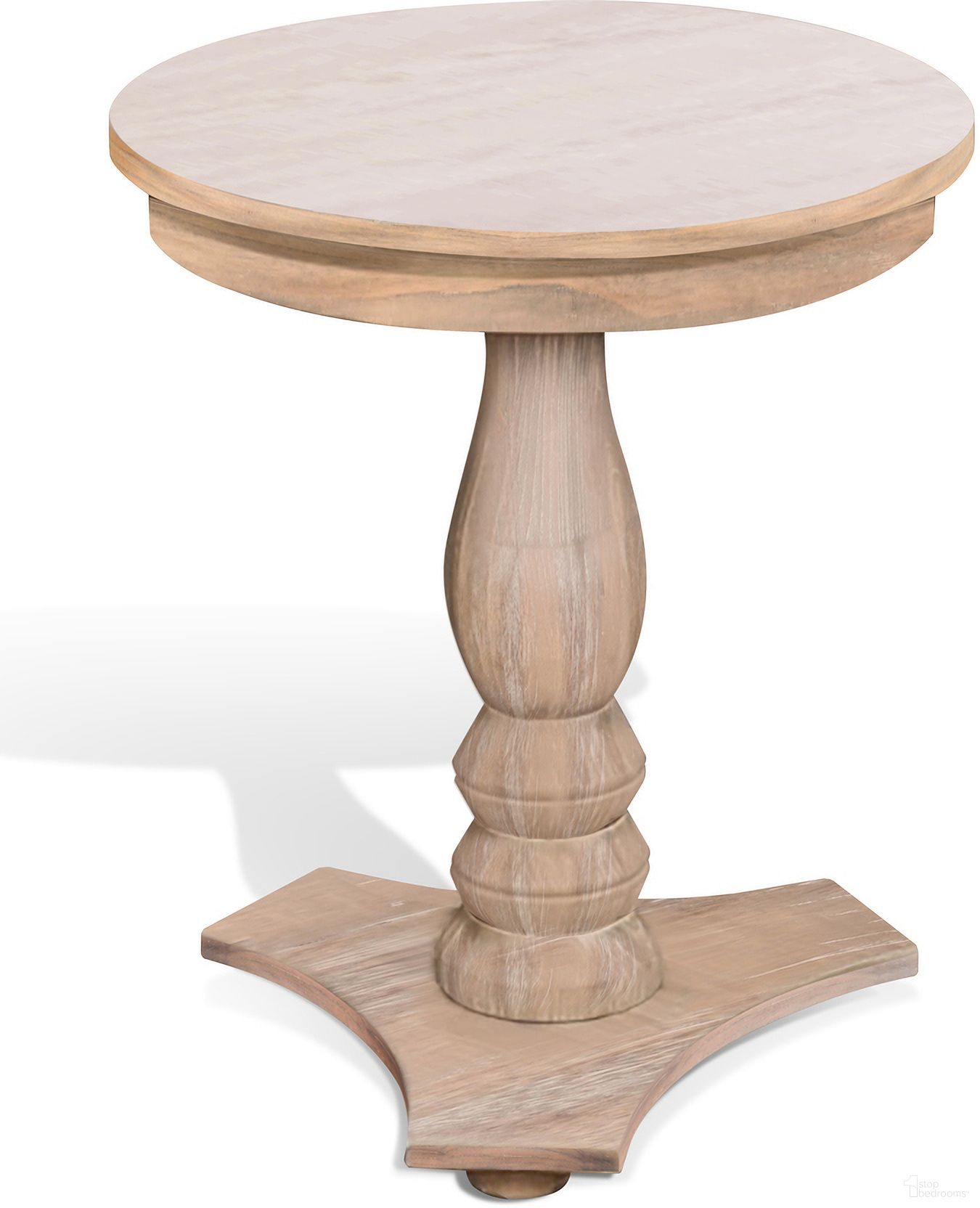 The appearance of Bijou Round Accent Table In Wheat designed by Sunny Designs in the traditional interior design. This wheat piece of furniture  was selected by 1StopBedrooms from Bijou Collection to add a touch of cosiness and style into your home. Sku: 2129WE. Material: Solid Wood.