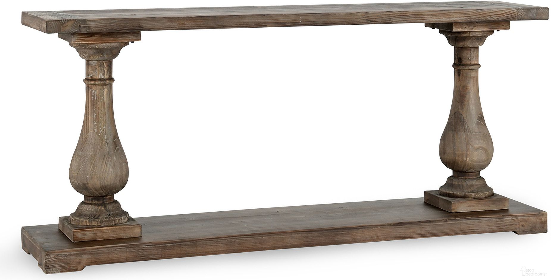 The appearance of Biltmore Console Table In Aged Brown designed by Classic Home in the transitional interior design. This aged brown piece of furniture  was selected by 1StopBedrooms from Biltmore Collection to add a touch of cosiness and style into your home. Sku: 51030200. Material: Reclaimed Pine Wood.
