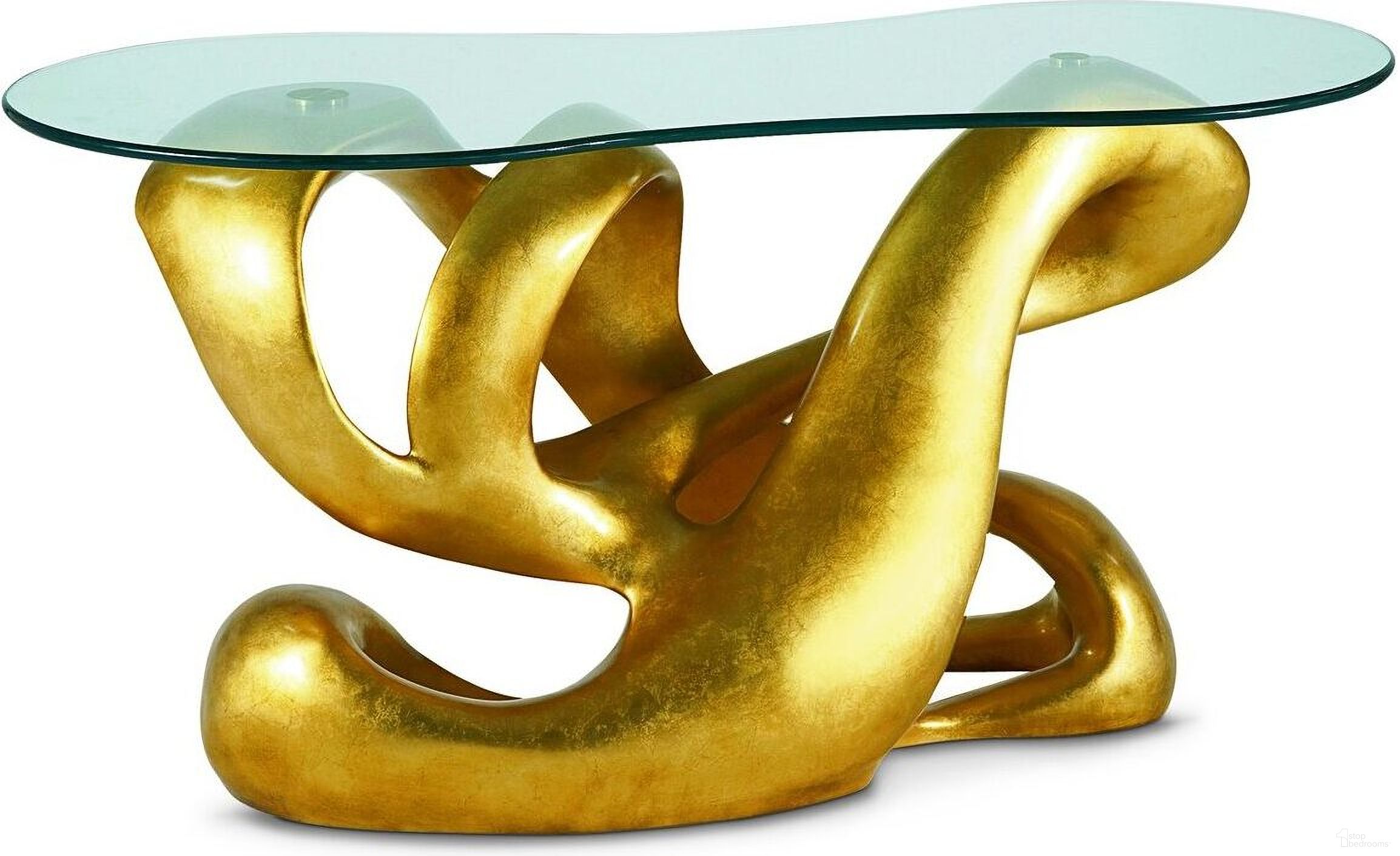 The appearance of Biomorphic Console Table In Gold designed by Maitland-Smith in the modern / contemporary interior design. This gold piece of furniture was selected by 1StopBedrooms from Maitland Smith Collection to add a touch of cosiness and style into your home. Sku: 8167-03-GT;8167-34-B. Material: Cast Resin.
