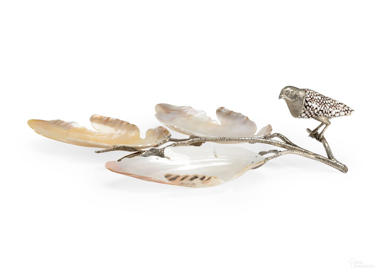 The appearance of Bird And Shell Tray In Silver and Cream designed by Chelsea House in the interior design. This silver/cream piece of furniture was selected by 1StopBedrooms from Chelsea House Misc Collection to add a touch of cosiness and style into your home. Sku: 384443. Material: Shell.