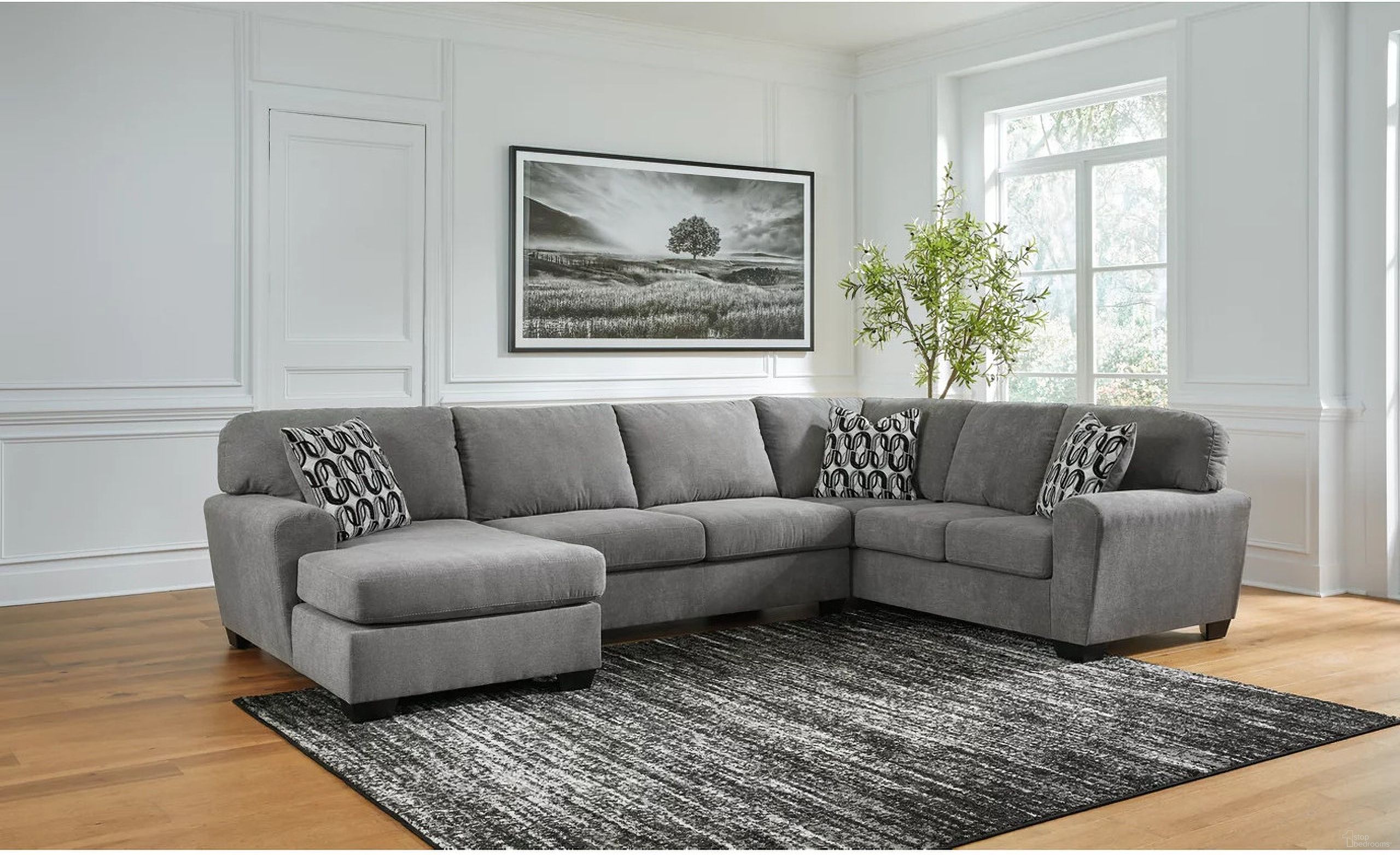 The appearance of Birkdale Court 3-Piece Sectional With LAF Chaise In Gray designed by Signature Design by Ashley in the modern / contemporary interior design. This gray piece of furniture was selected by 1StopBedrooms from Birkdale Court Collection to add a touch of cosiness and style into your home. Sku: 3240216;3240234;3240267. Material: Polyester. Layout: Sofa & Chaise.