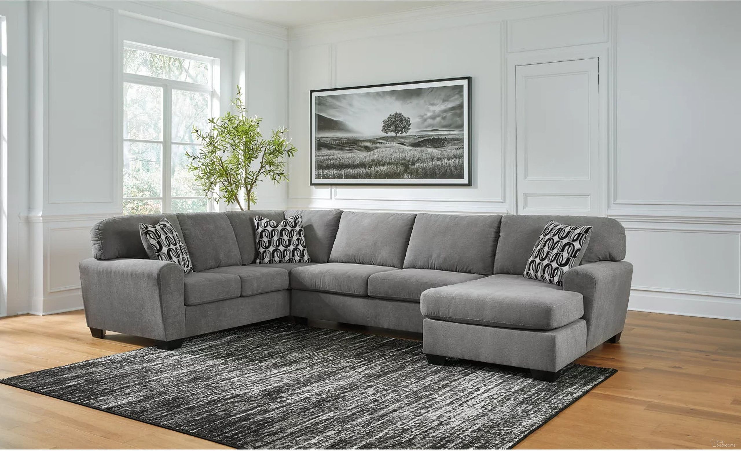The appearance of Birkdale Court 3-Piece Sectional With RAF Chaise In Gray designed by Signature Design by Ashley in the modern / contemporary interior design. This gray piece of furniture was selected by 1StopBedrooms from Birkdale Court Collection to add a touch of cosiness and style into your home. Sku: 3240266;3240234;3240217. Material: Polyester. Layout: Sofa & Chaise.