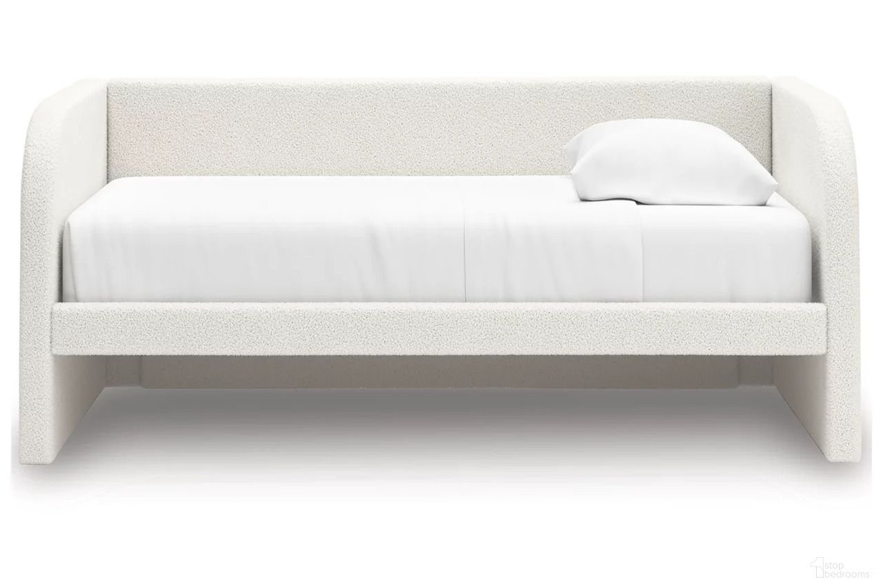 The appearance of Birkmore Twin Upholstered Day Bed In Tan and White designed by Signature Design by Ashley in the transitional interior design. This tan/white piece of furniture  was selected by 1StopBedrooms from Birkmore Collection to add a touch of cosiness and style into your home. Sku: NCB1566-180;NCB1566-181. Bed Type: Daybed. Bed Size: Twin.