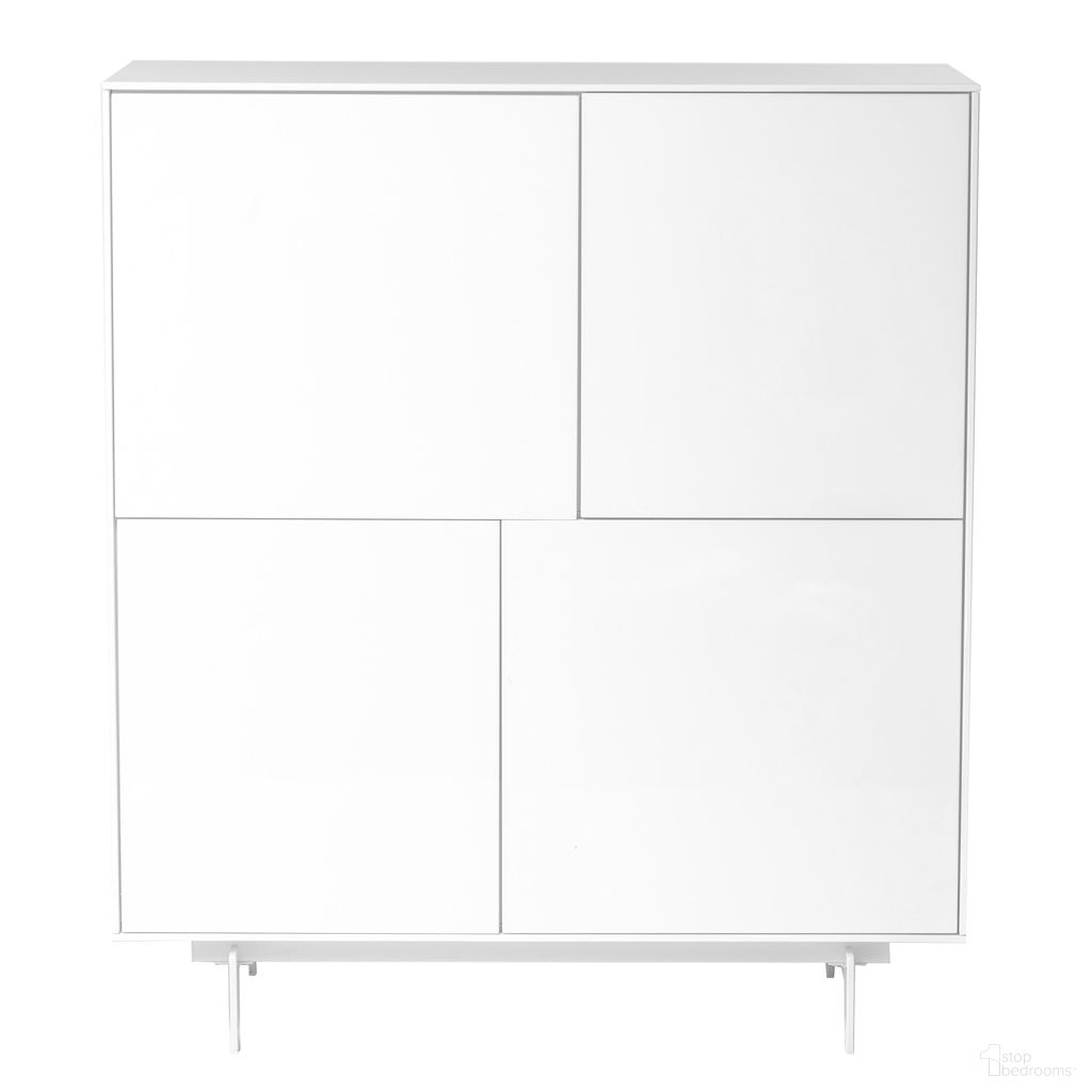 The appearance of Birmingham 43 Inch Cabinet In High Gloss White designed by Euro Style in the modern / contemporary interior design. This white high gloss piece of furniture  was selected by 1StopBedrooms from Birmingham Collection to add a touch of cosiness and style into your home. Sku: 31017WHT-A;31017WHT-B. Material: MDF.