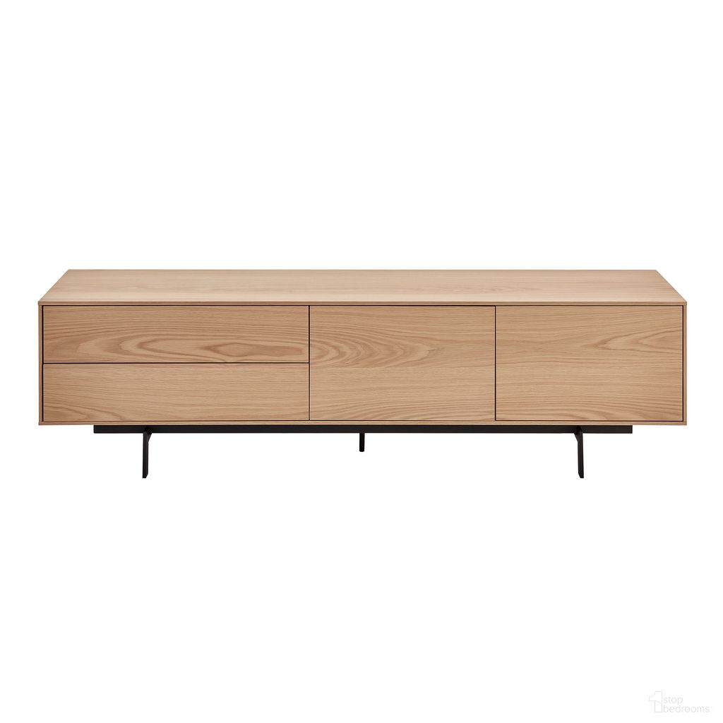 The appearance of Birmingham 71 Inch Media Stand In Oak and Black designed by Euro Style in the modern / contemporary interior design. This oak and black piece of furniture was selected by 1StopBedrooms from Birmingham Collection to add a touch of cosiness and style into your home. Sku: 31160OAK-A;31160OAK-B. Material: MDF.