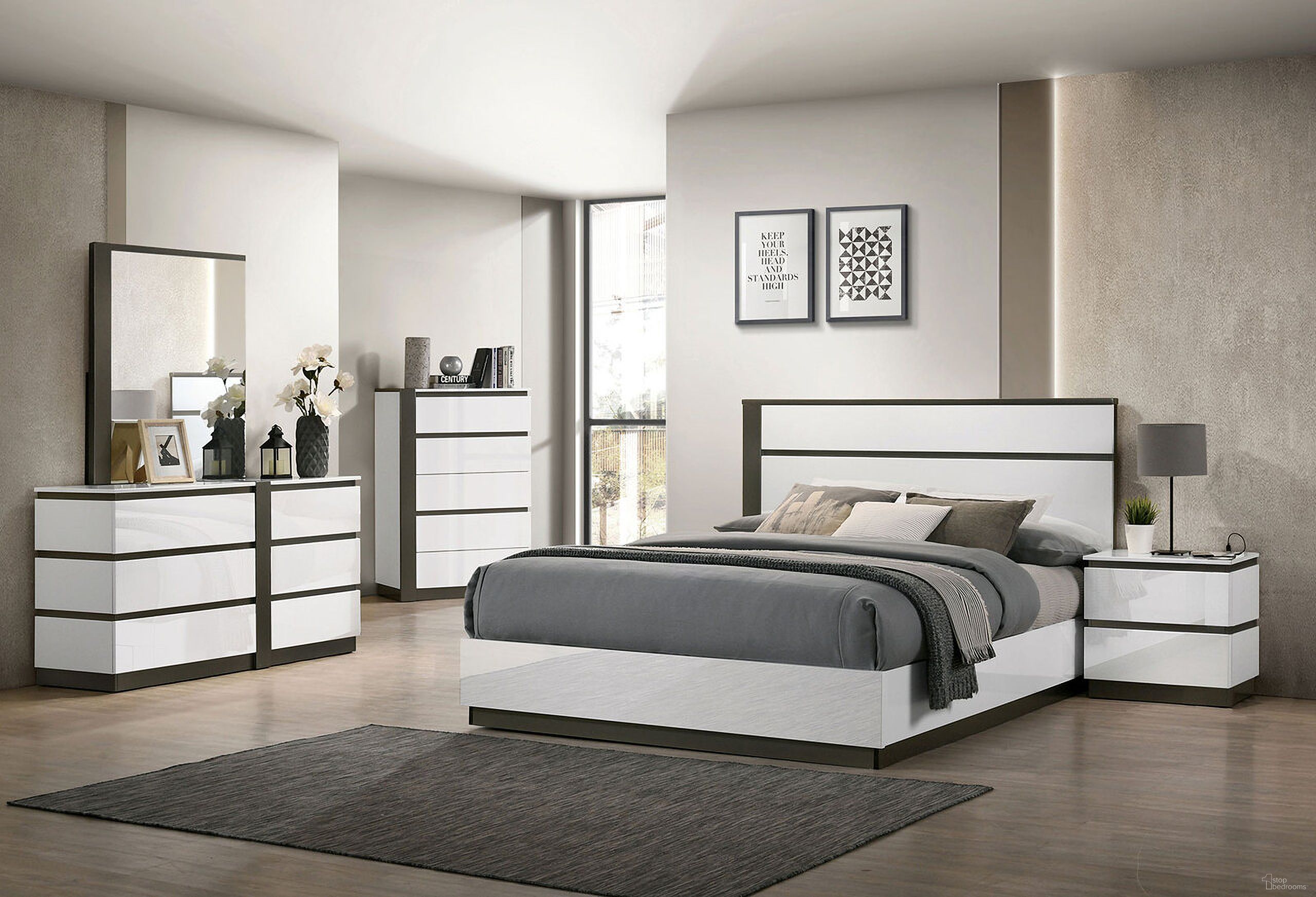 The appearance of Birsfelden California King Bed In White and Gray designed by Furniture of America in the modern / contemporary interior design. This white and gray piece of furniture was selected by 1StopBedrooms from Birsfelden Collection to add a touch of cosiness and style into your home. Sku: FOA7225WH-K-1;FOA7225WH-CK-2. Bed Type: Platform Bed. Material: Wood. Bed Size: California King.