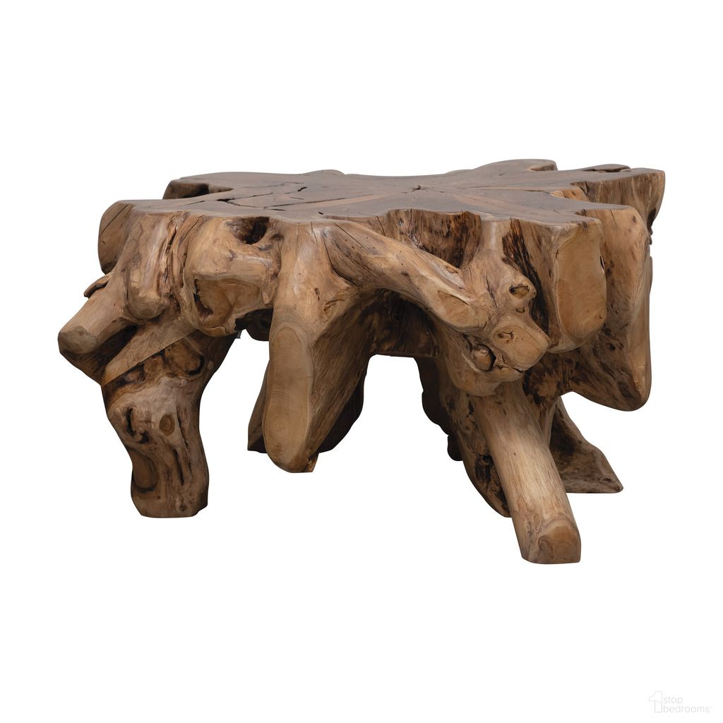 Bisbee Teak Root Organic Round Shaped Coffee Table In Natural
