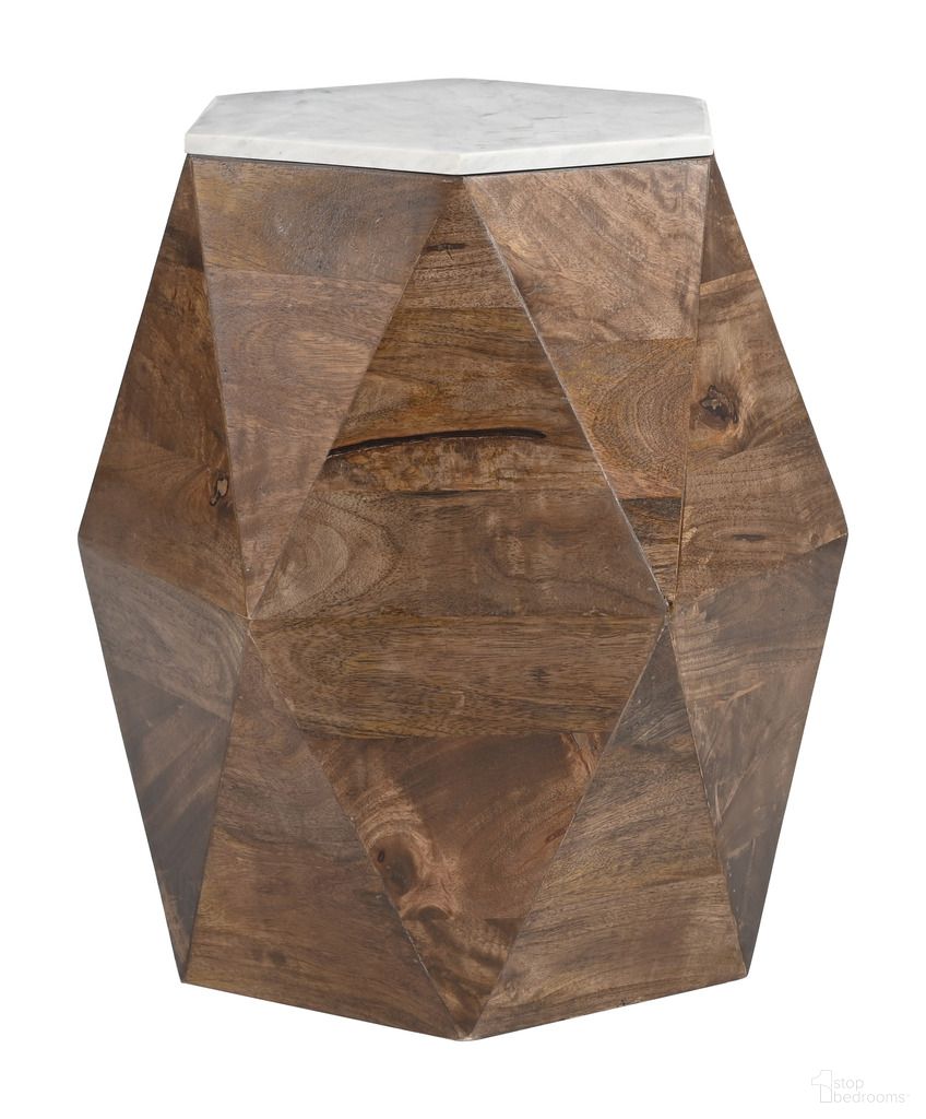 The appearance of Bisel Side Table In Walnut and White designed by Zuo Modern in the modern / contemporary interior design. This walnut and white piece of furniture  was selected by 1StopBedrooms from Bisel Collection to add a touch of cosiness and style into your home. Sku: 110935. Material: Marble.