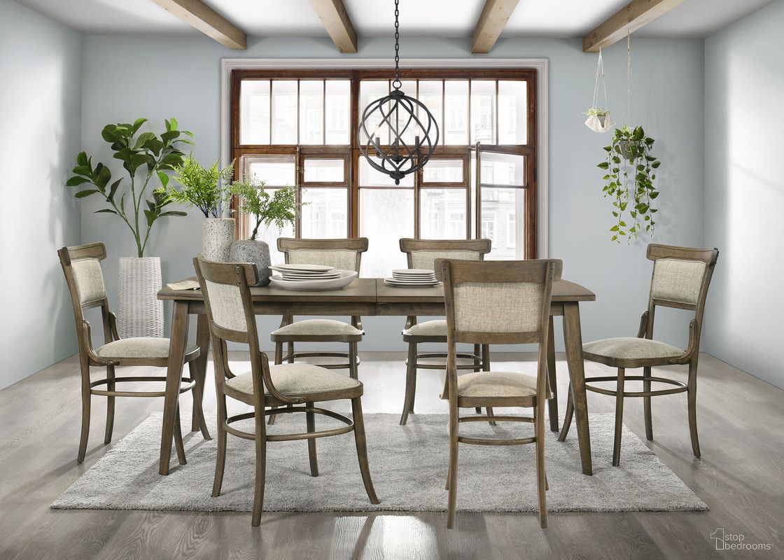 The appearance of Bistro 7 Piece 72 Inch Dining Table Set with Off White Fabric Dining Chairs In Vintage Walnut designed by Lilola Home in the modern / contemporary interior design. This vintage walnut piece of furniture was selected by 1StopBedrooms from Bistro Collection to add a touch of cosiness and style into your home. Sku: 30002;30002-C;30002-C;30002-C. Table Base Style: Legs. Table Top Shape: Rectangular. Material: Solid Wood.