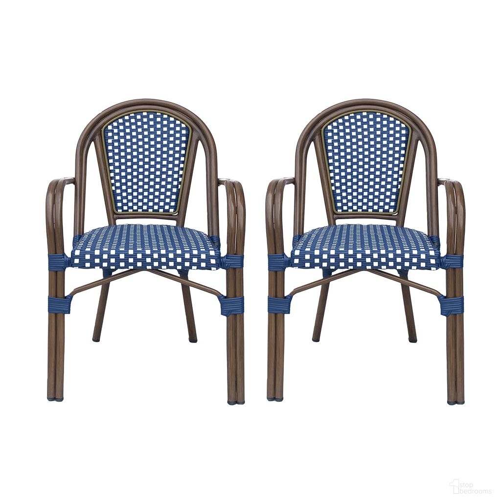 The appearance of Bistro Chair with 2-Toned Checkered Pattern In White and Navy - Set of 2 designed by Noble House in the transitional interior design. This white and navy piece of furniture was selected by 1StopBedrooms from to add a touch of cosiness and style into your home. Sku: 72905.00NVY. Material: Rattan.