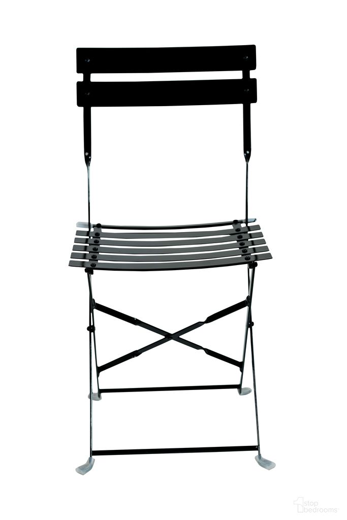 The appearance of Bistro Folding Outdoor Chair Set of 2 In Black designed by Carolina Living in the modern / contemporary interior design. This black piece of furniture was selected by 1StopBedrooms from Bistro Collection to add a touch of cosiness and style into your home. Sku: 900FCBL. Material: Metal.