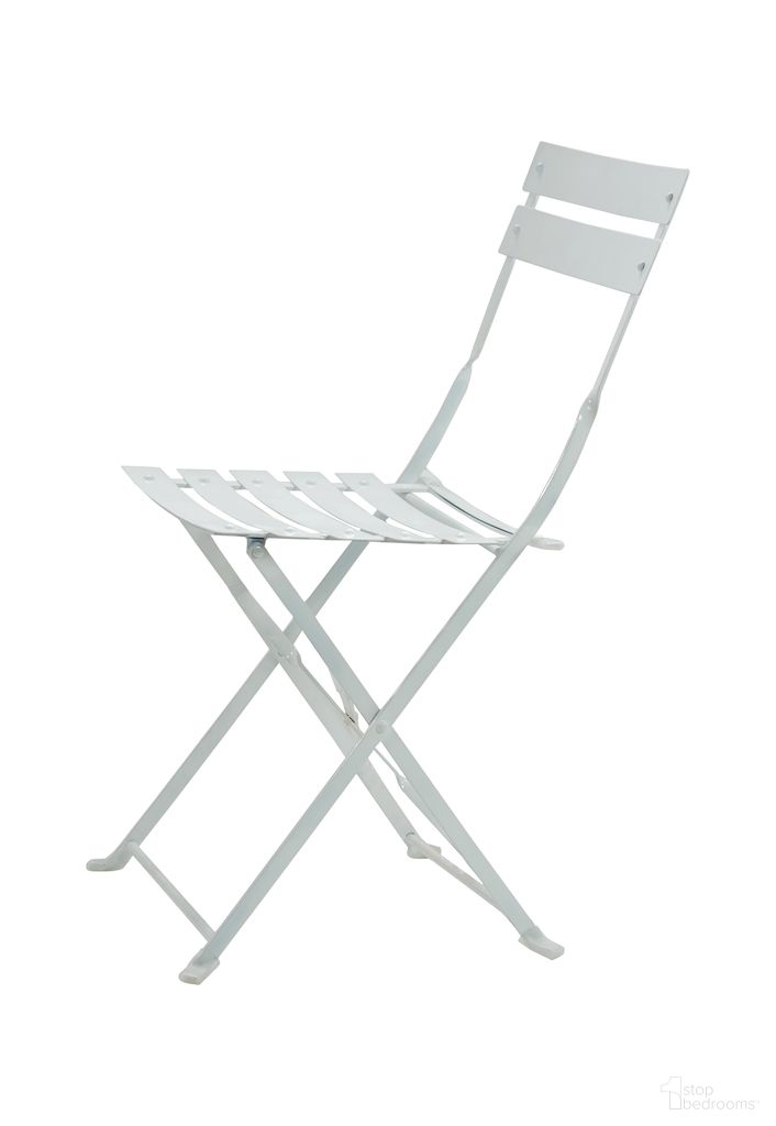 Bistro Folding Outdoor Chair Set of 2 In White