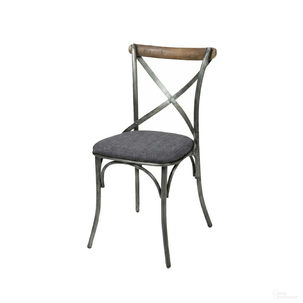 The appearance of Bistro Metal Crossback Chair with Fabric Seat Cushion Set of 2 In Grey and Oak designed by LH Imports in the industrial interior design. This grey and oak piece of furniture was selected by 1StopBedrooms from Bistro Collection to add a touch of cosiness and style into your home. Sku: CLA-03GRYFAB. Material: Iron. Chair Type: Side Chair.
