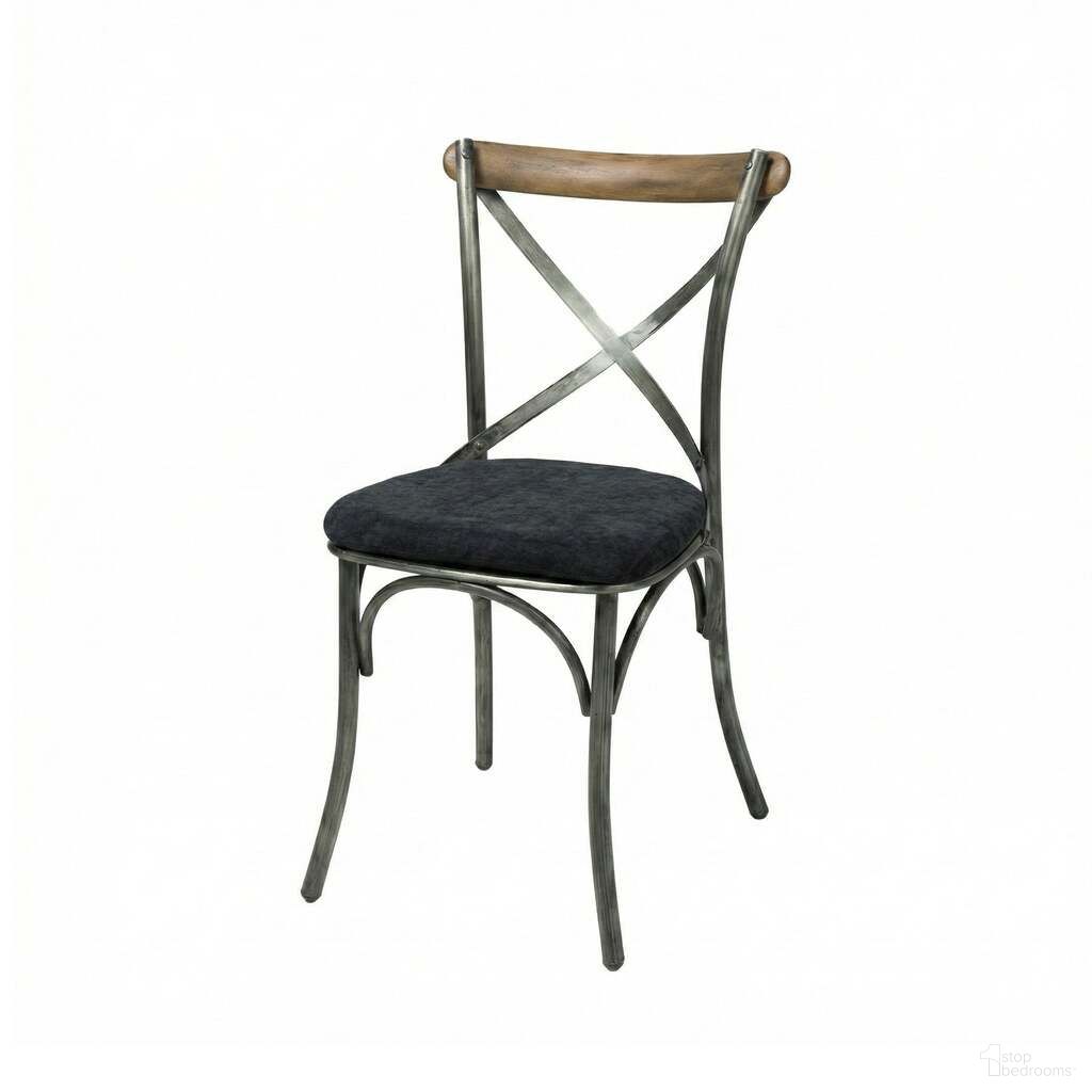 The appearance of Bistro Metal Crossback Chair with Fabric Seat Cushion Set of 2 In Oak and Black designed by LH Imports in the industrial interior design. This oak and black piece of furniture  was selected by 1StopBedrooms from Bistro Collection to add a touch of cosiness and style into your home. Sku: CLA-03BLKFAB. Material: Iron. Chair Type: Side Chair.