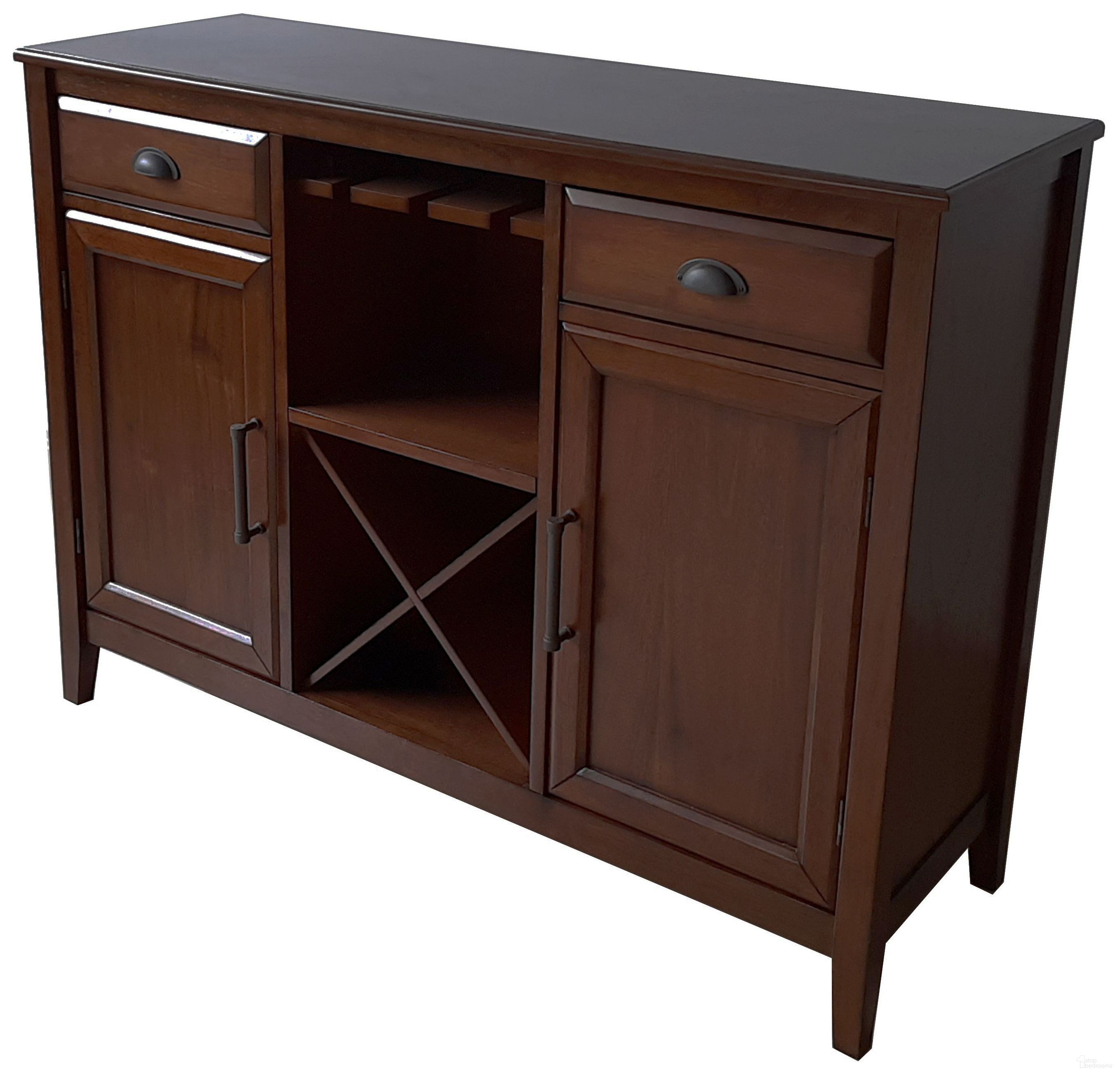 The appearance of Bixby Server In Espresso designed by New Classic in the traditional interior design. This espresso piece of furniture  was selected by 1StopBedrooms from Bixby Collection to add a touch of cosiness and style into your home. Sku: D2541-30. Material: Wood.
