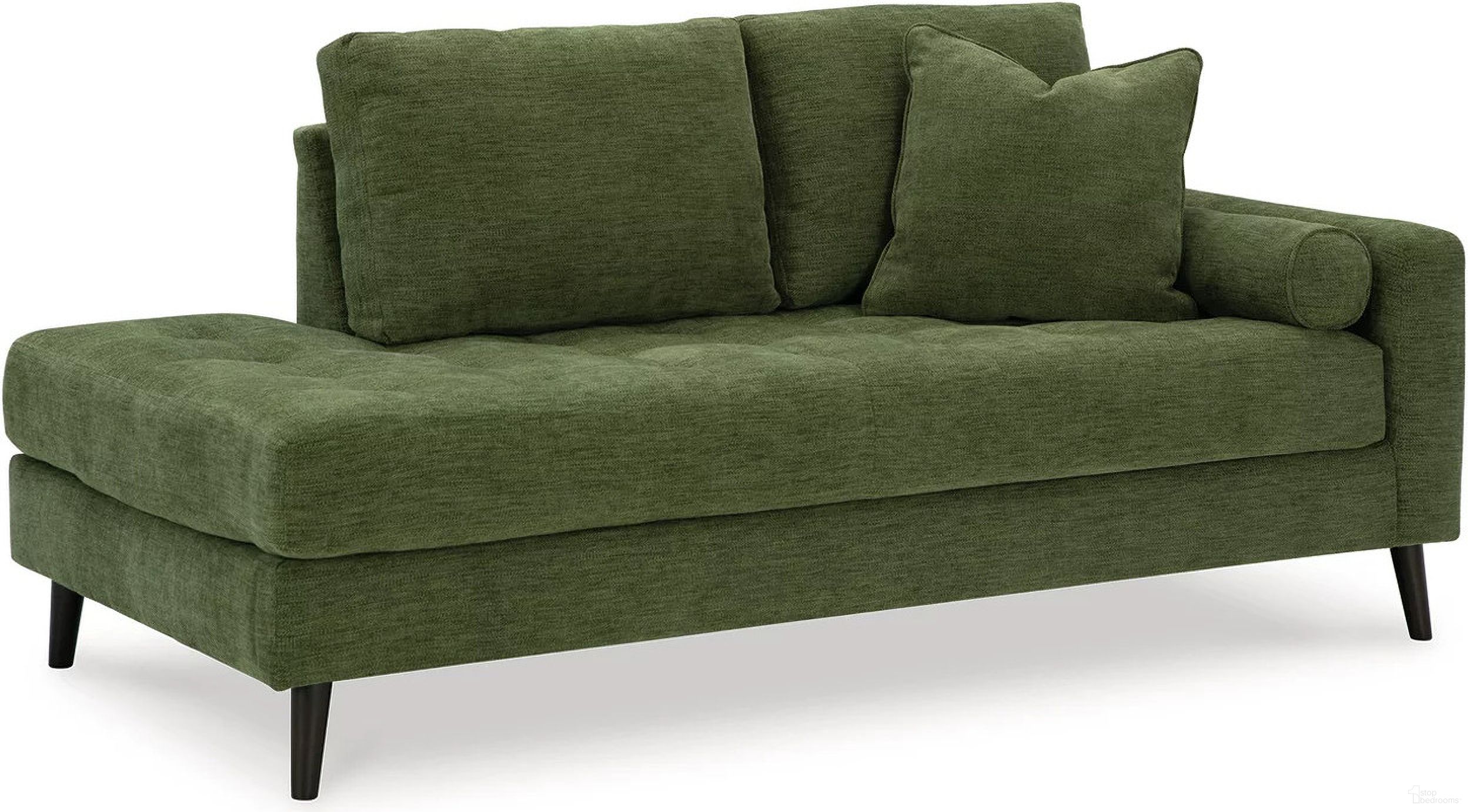 The appearance of Bixler Right-Arm Facing Corner Chaise In Olive designed by Signature Design by Ashley in the modern / contemporary interior design. This olive piece of furniture was selected by 1StopBedrooms from Bixler Collection to add a touch of cosiness and style into your home. Sku: 2610717. Material: Fabric.