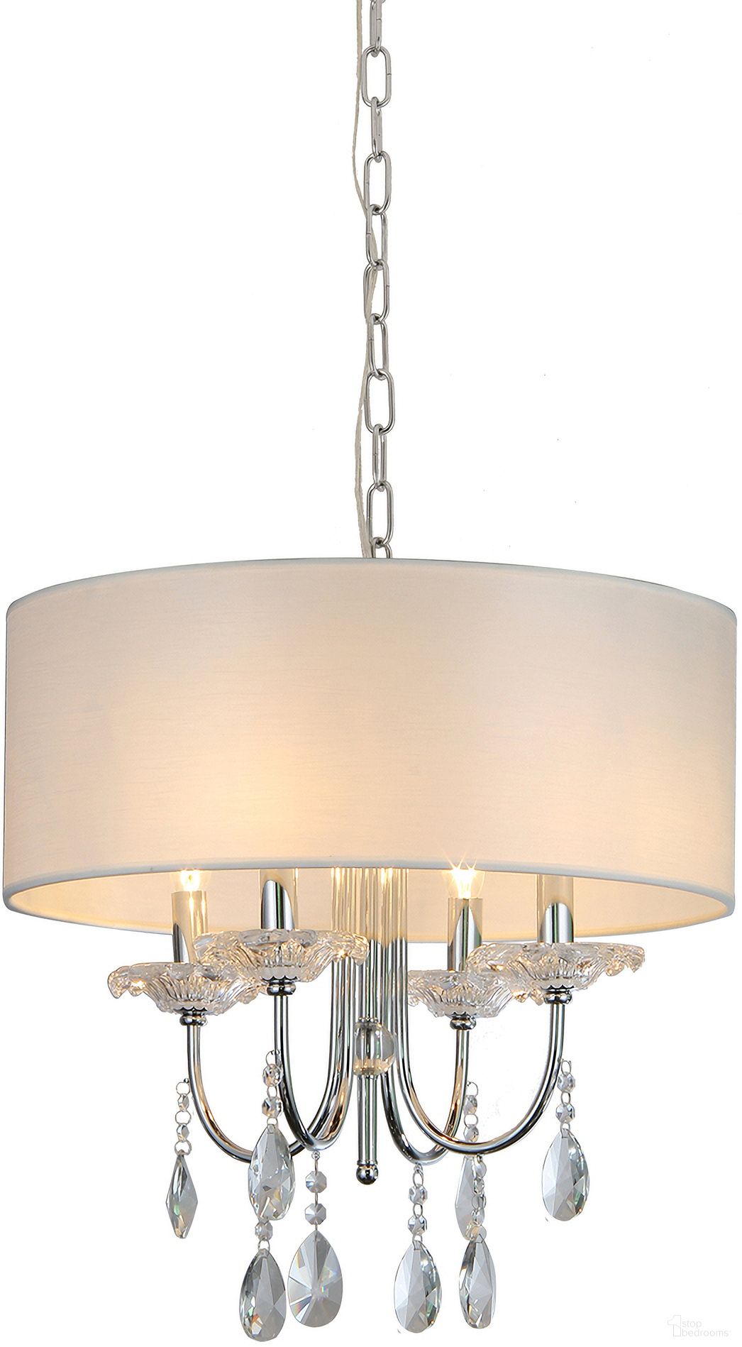 Bizet Collection Metal and Cystal Chandelier Lights In Clear and Chrome
