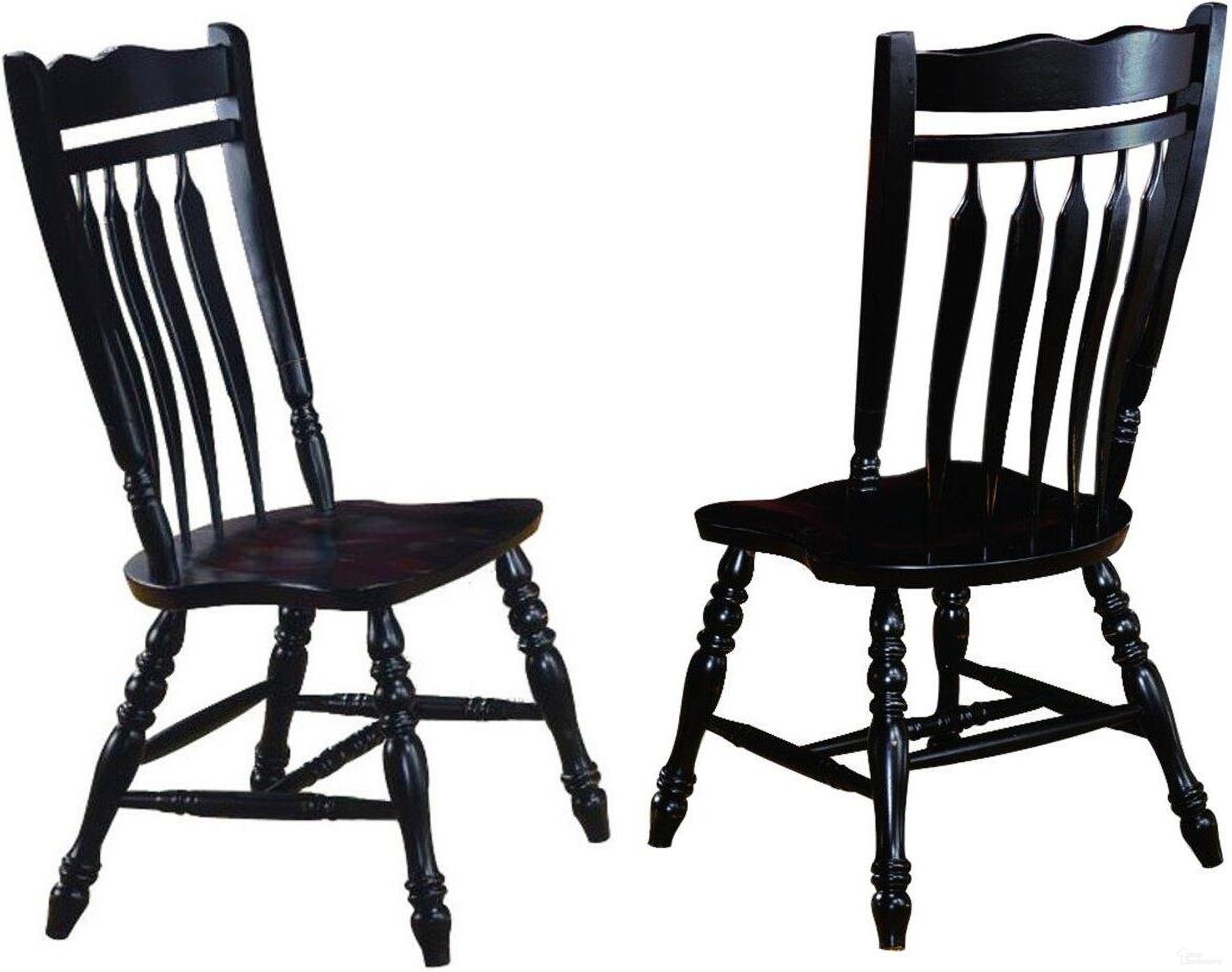 The appearance of Black Cherry Selections 42 Inch Aspen Dining Chair Set of 2 designed by Sunset Trading in the modern / contemporary interior design. This antique black and cherry piece of furniture was selected by 1StopBedrooms from Black Cherry Selections Collection to add a touch of cosiness and style into your home. Sku: DLU-C10-AB-2. Material: Wood. Chair Type: Side Chair.