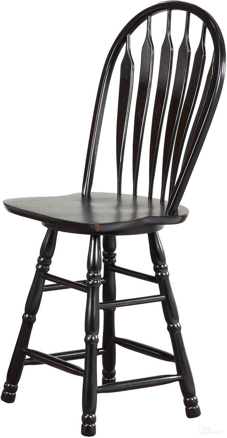 The appearance of Black Cherry Selections Antique Black 24 Inch Swivel Barstool designed by Sunset Trading in the traditional interior design. This antique black piece of furniture was selected by 1StopBedrooms from Black Cherry Selections Collection to add a touch of cosiness and style into your home. Sku: DLU-B24-AB. Material: Wood.