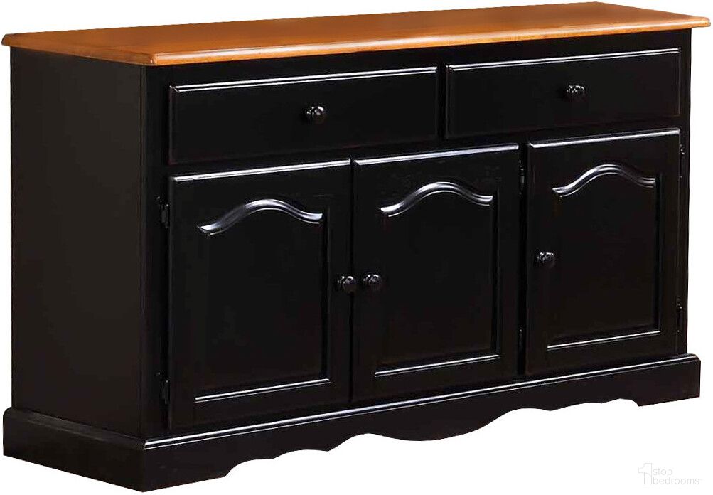 The appearance of Black Cherry Selections Antique Black and Cherry Treasure Buffet designed by Sunset Trading in the traditional interior design. This antique black and cherry piece of furniture was selected by 1StopBedrooms from Black Cherry Selections Collection to add a touch of cosiness and style into your home. Sku: DLU-22-BUF-BCH. Material: Wood.