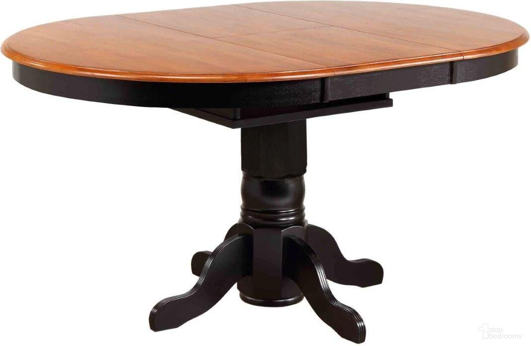 Black Cherry Selections Antique Black with Cherry Butterfly Top Pedestal Pub Table