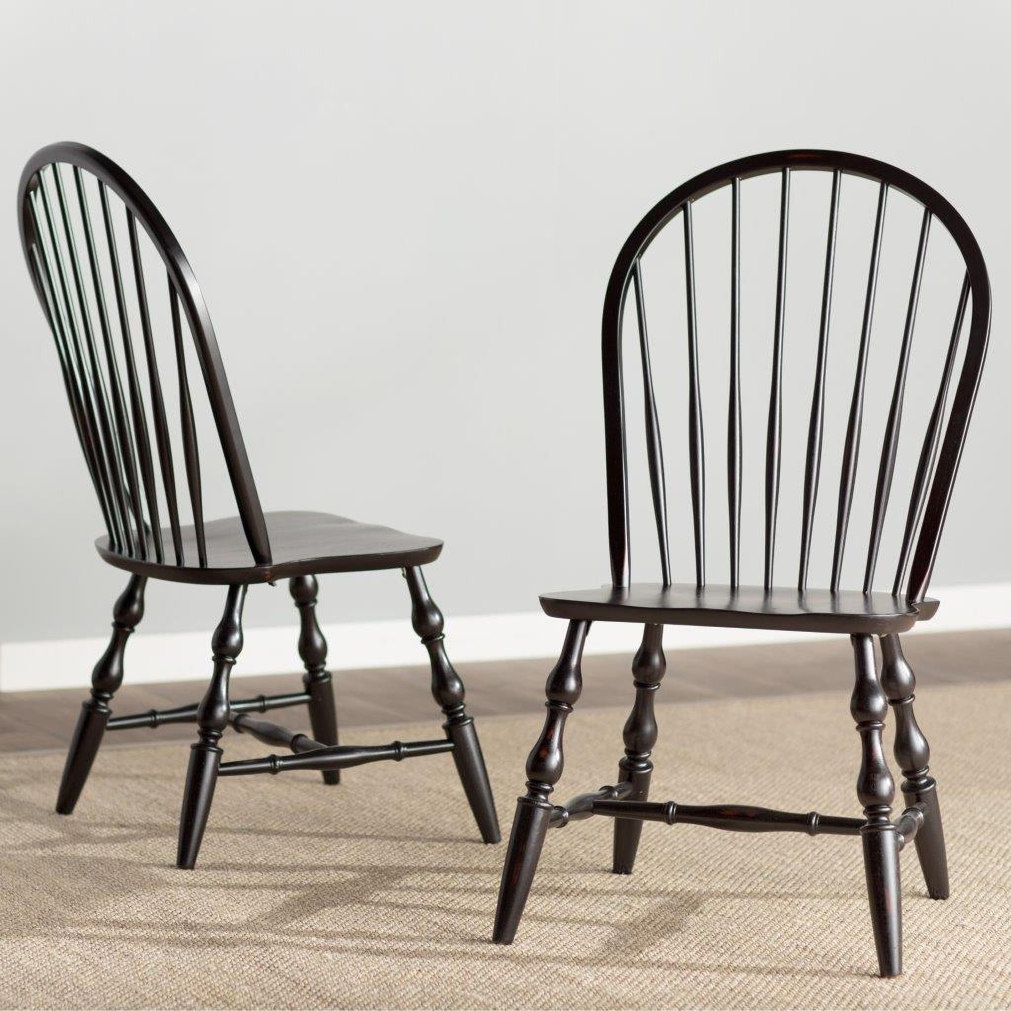 The appearance of Black Cherry Selections Windsor Spindleback Dining Chair Set of 2 designed by Sunset Trading in the modern / contemporary interior design. This antique black and cherry piece of furniture was selected by 1StopBedrooms from Black Cherry Selections Collection to add a touch of cosiness and style into your home. Sku: DLU-C30-AB-2. Material: Wood. Chair Type: Side Chair.