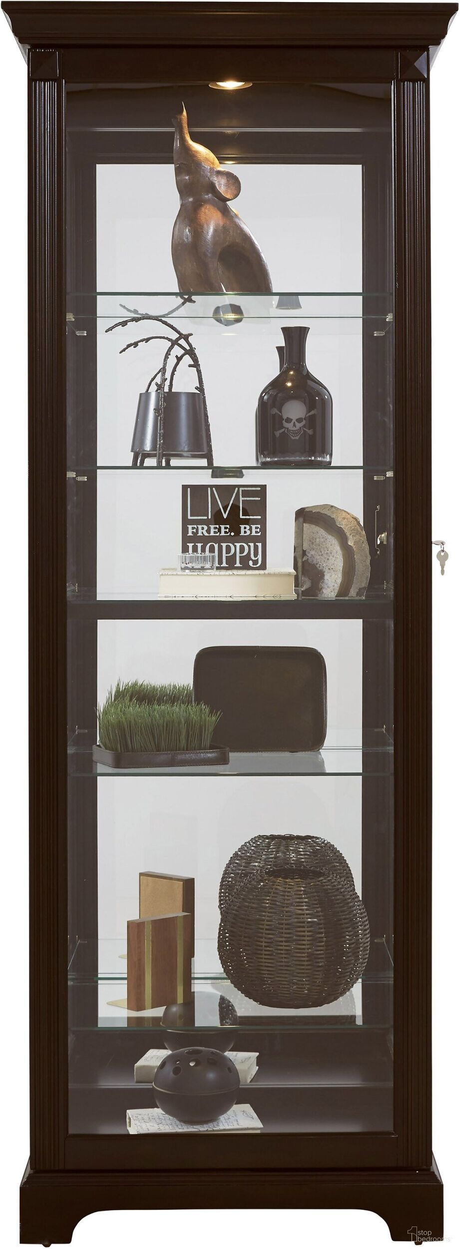 The appearance of Black Curio designed by Pulaski in the transitional interior design. This black piece of furniture was selected by 1StopBedrooms from Curios Collection to add a touch of cosiness and style into your home. Sku: 21459. Material: Wood.