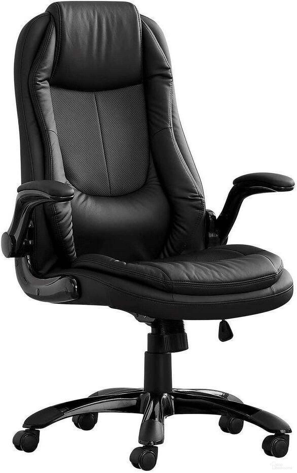 Black High Back Executive Office Chair In Leather Look I 7277