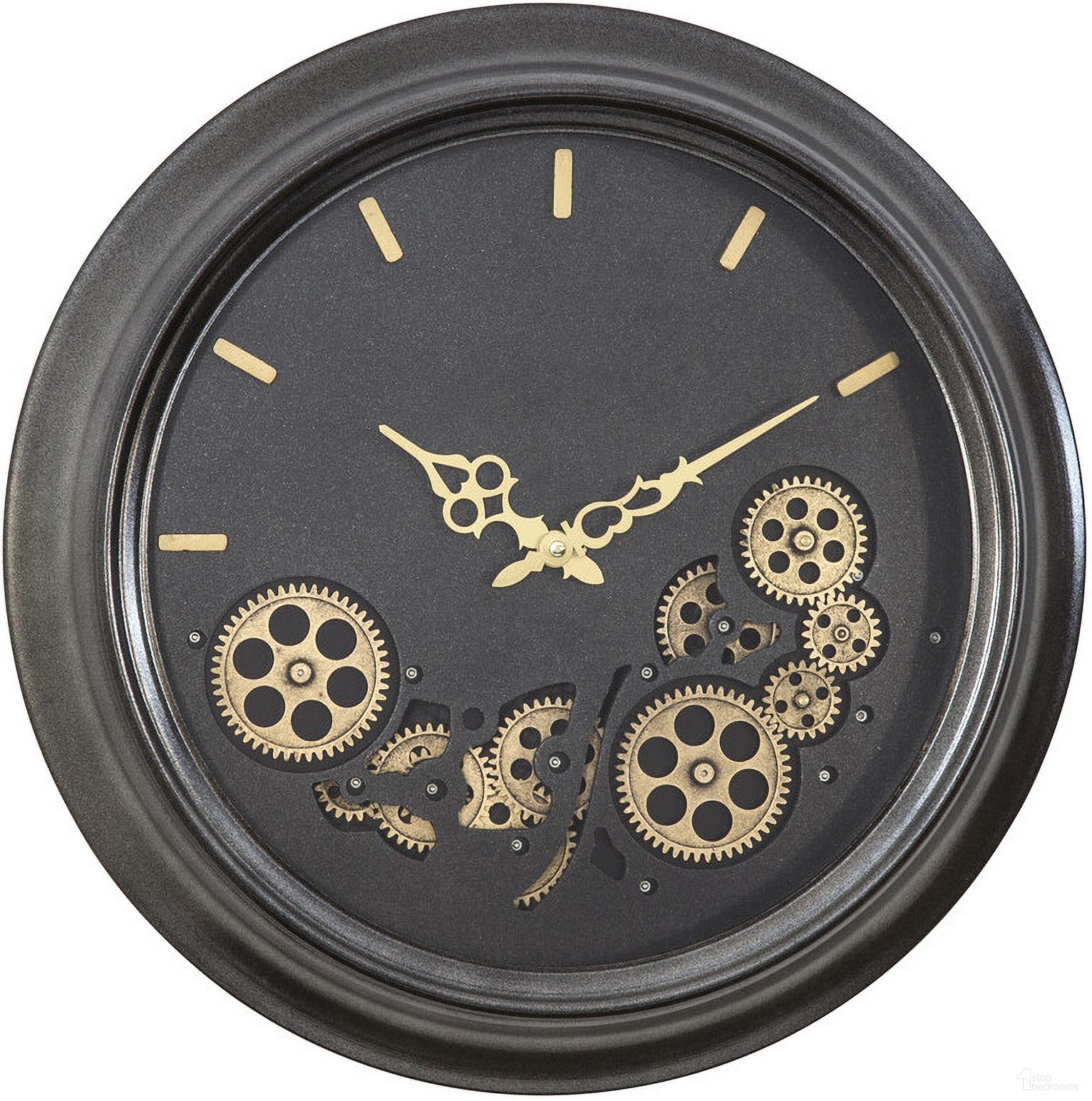The appearance of Black Round Gear Clock In Black designed by Yosemite Home Decor in the industrial interior design. This black piece of furniture was selected by 1StopBedrooms from to add a touch of cosiness and style into your home. Sku: 5130009. Material: Metal.
